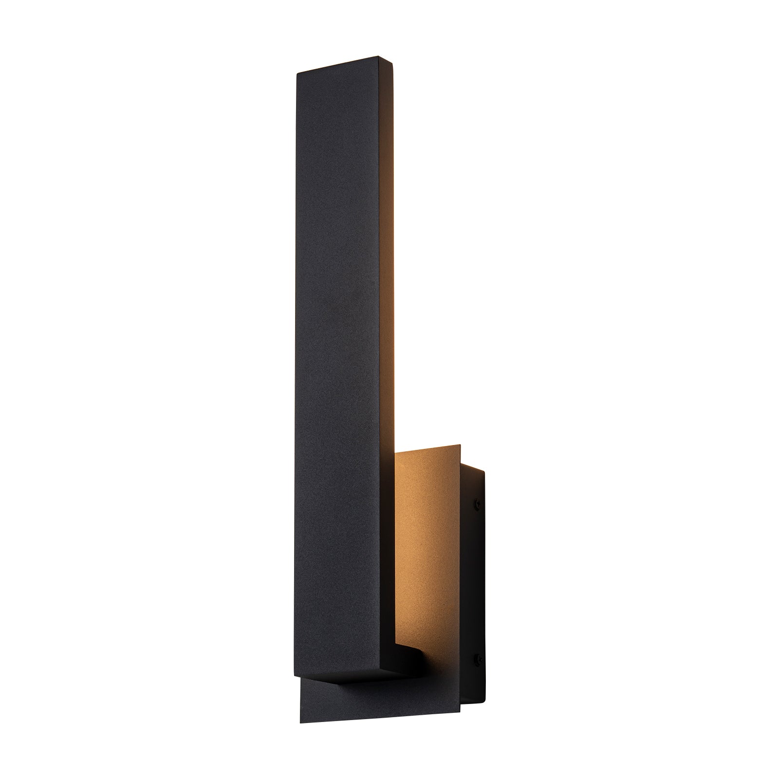 Glowlings 1-Light Modern Rectangular Matte Black LED Outdoor Wall Sconce