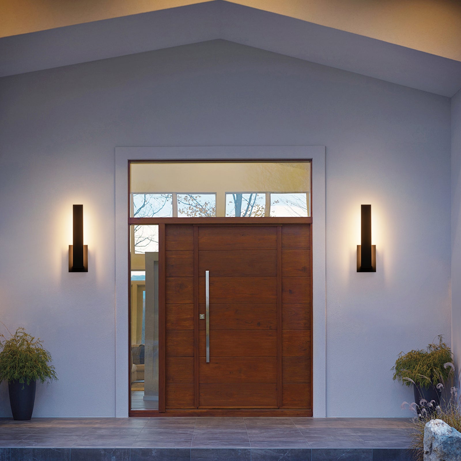 Glowlings 1-Light Modern Rectangular Matte Black LED Outdoor Wall Sconce