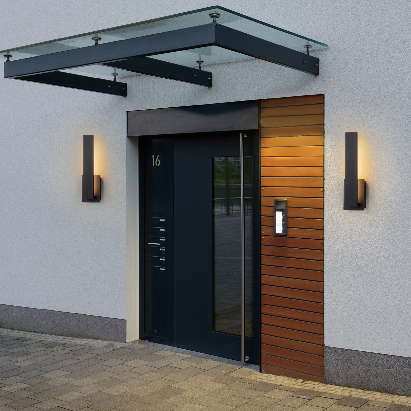 Glowlings 1-Light Modern Rectangular Matte Black LED Outdoor Wall Sconce