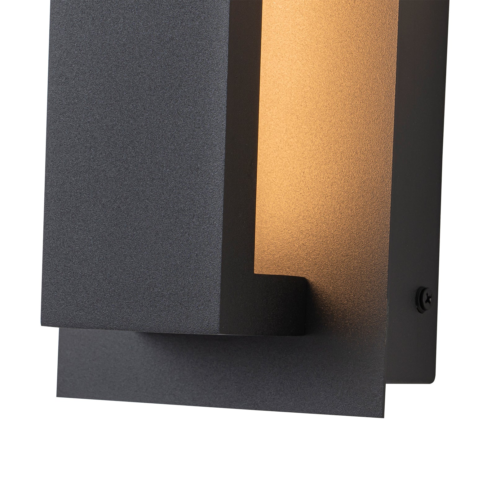 Glowlings 1-Light Modern Rectangular Matte Black LED Outdoor Wall Sconce