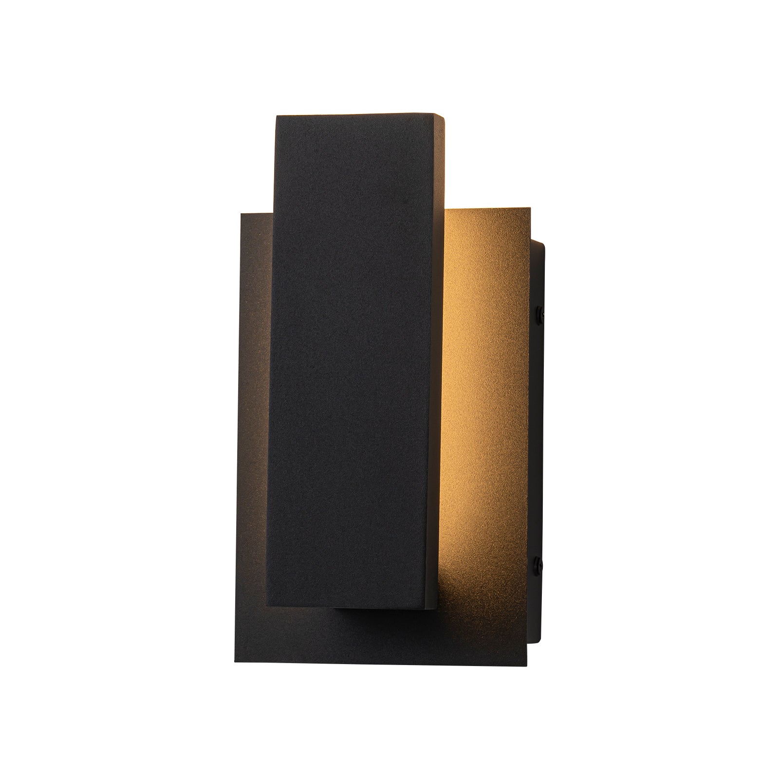 Glowlings 1-Light Modern Rectangular Matte Black LED Outdoor Wall Sconce
