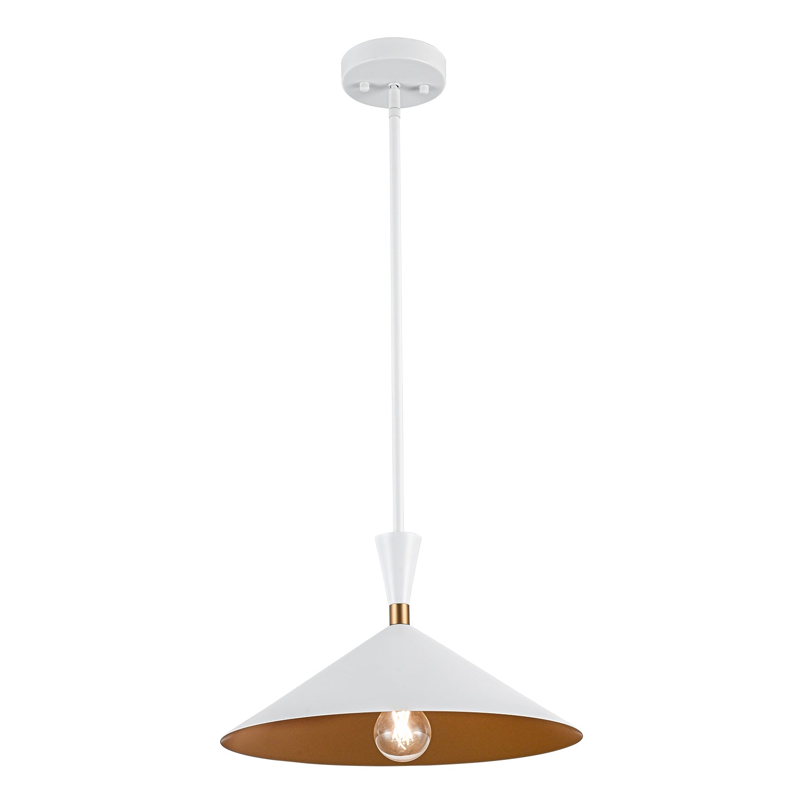 Glowlings 1-Light Modern 15"Wide Metal Cone Dome Pendant Light