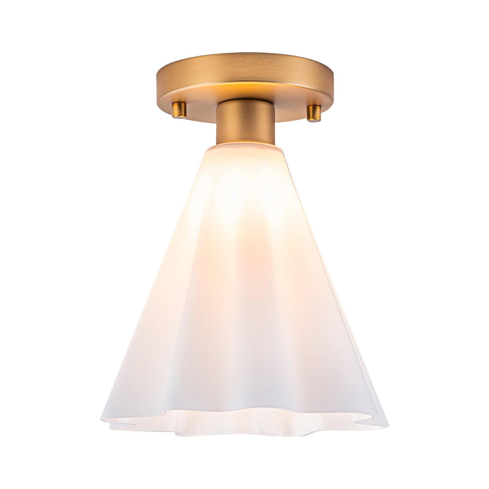 Glowlings 1-Light Modern Opal Glass Cone Flower Flush Mount Ceiling Light