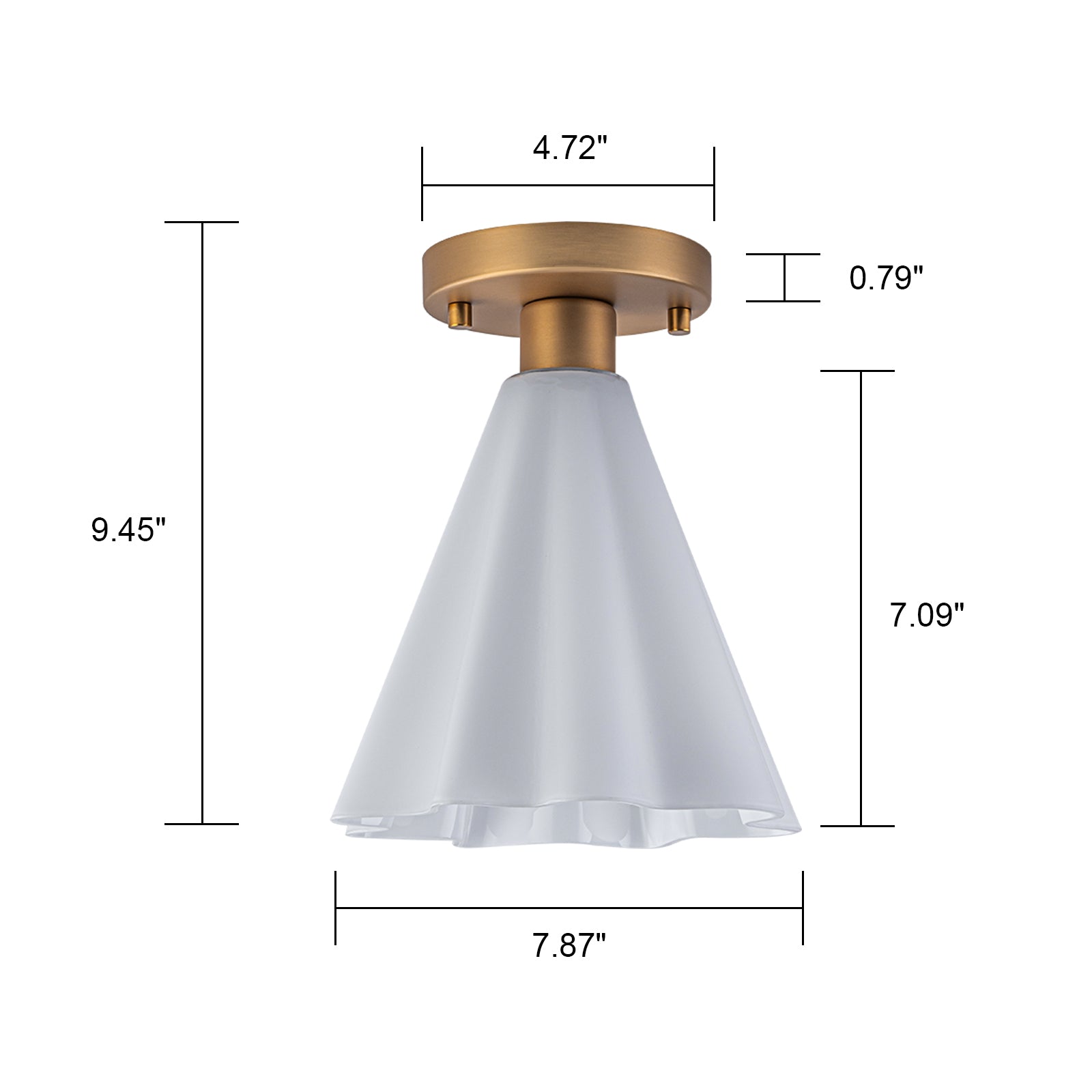 Glowlings 1-Light Modern Opal Glass Cone Flower Flush Mount Ceiling Light