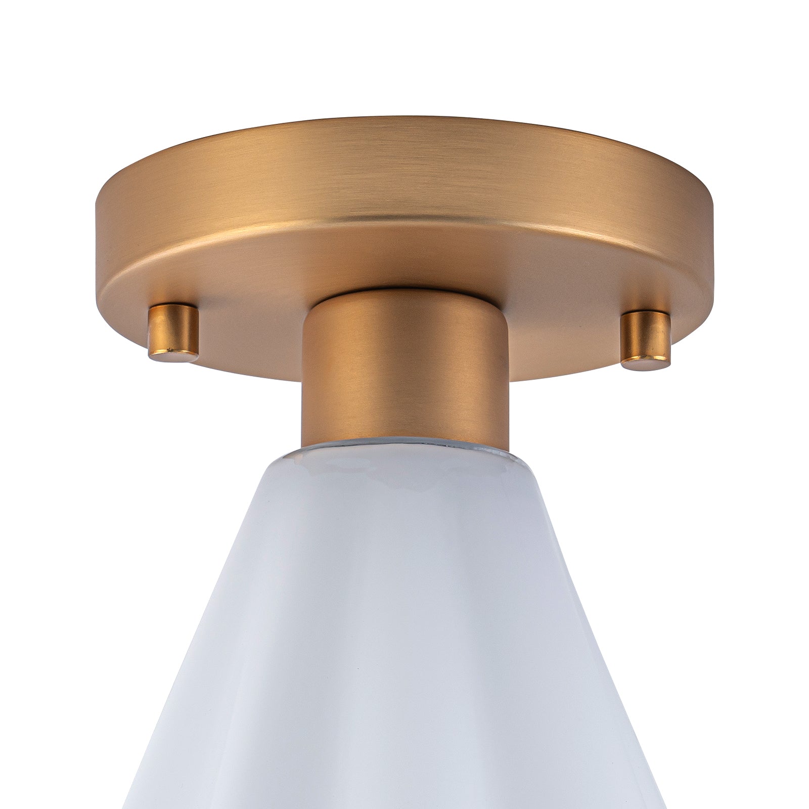 Glowlings 1-Light Modern Opal Glass Cone Flower Flush Mount Ceiling Light