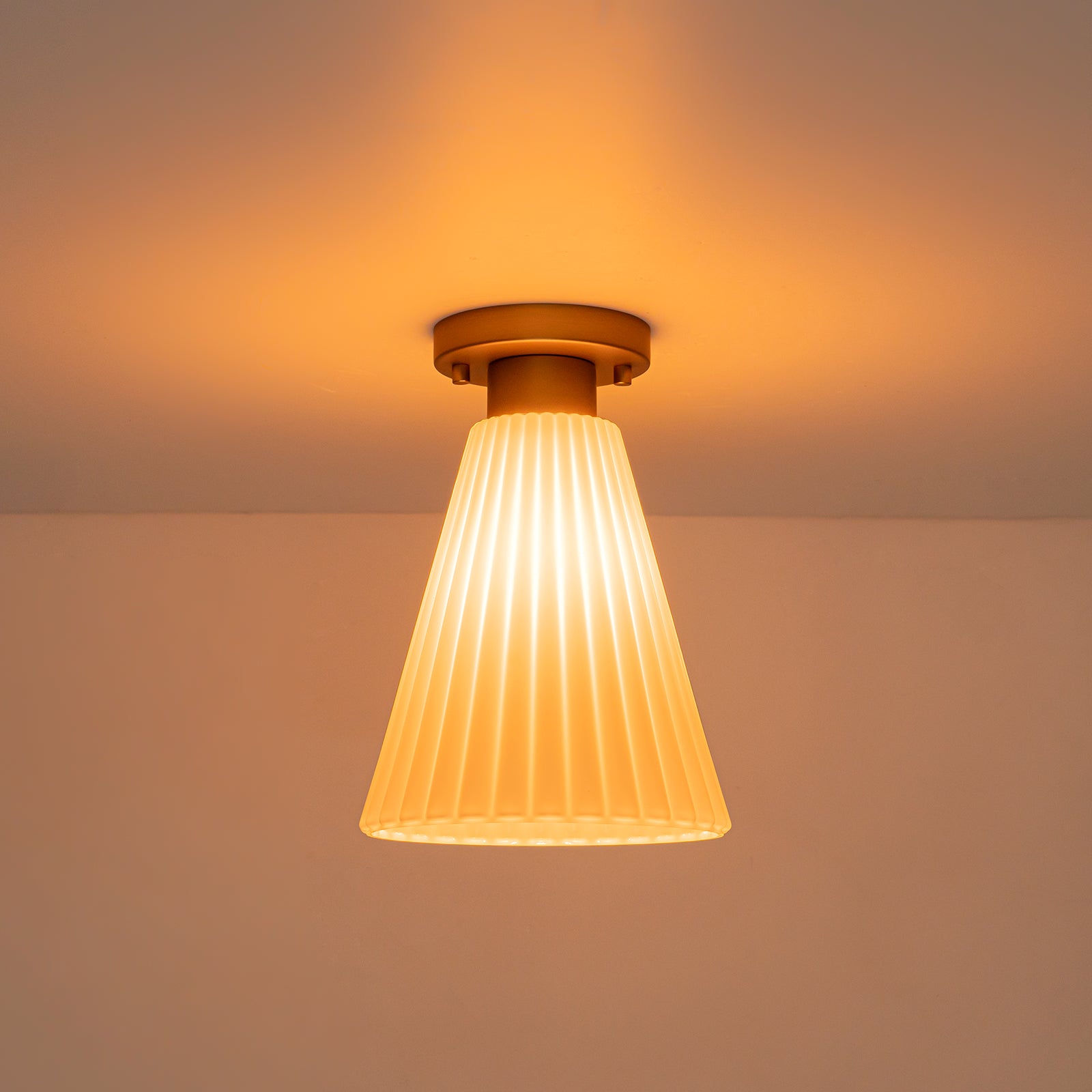 Glowlings 1-Light Modern Opal Glass Cone Flower Flush Mount Ceiling Light