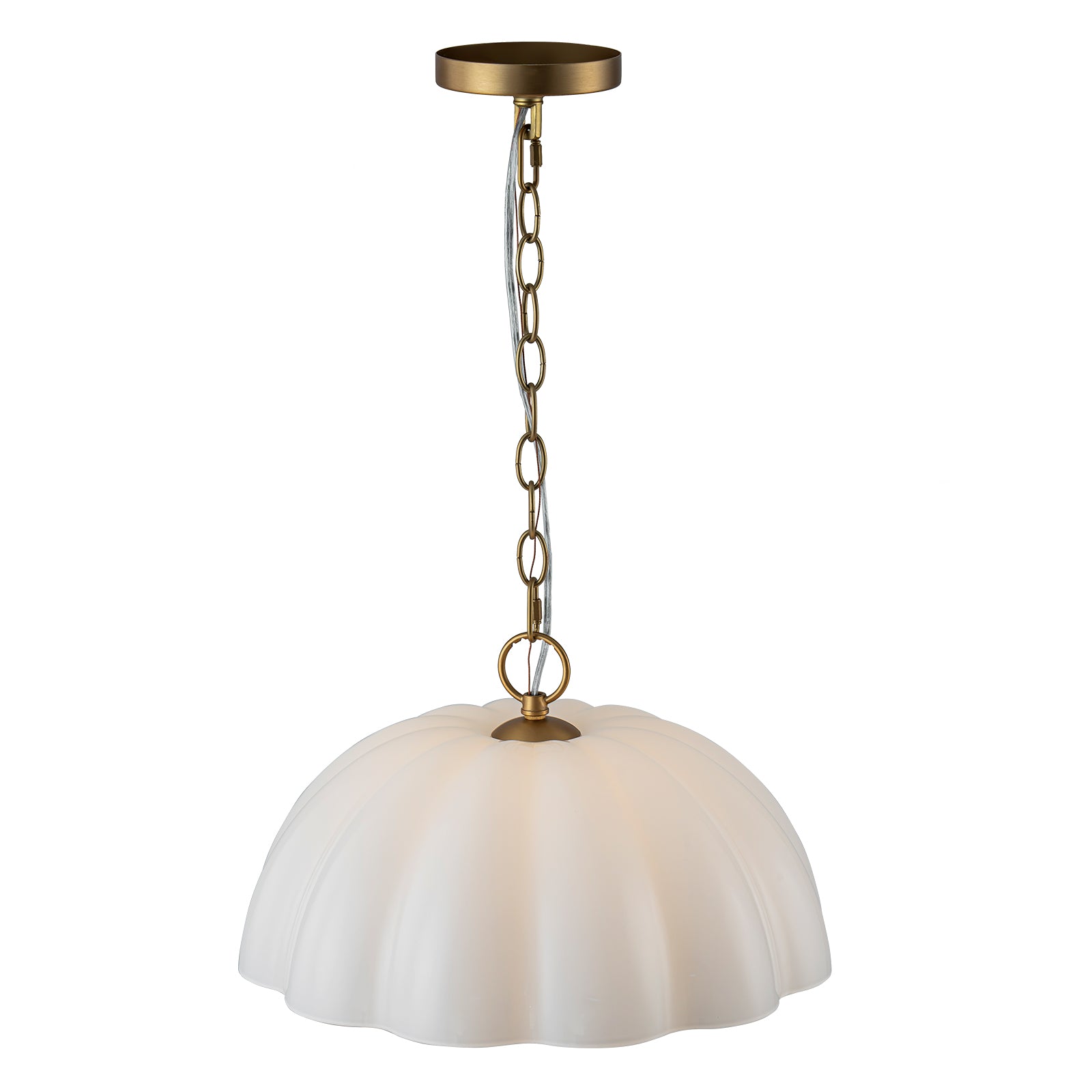 Glowlings 1-Light Modern 16"Wide Opal Glass Dome Pendant Light Island Light