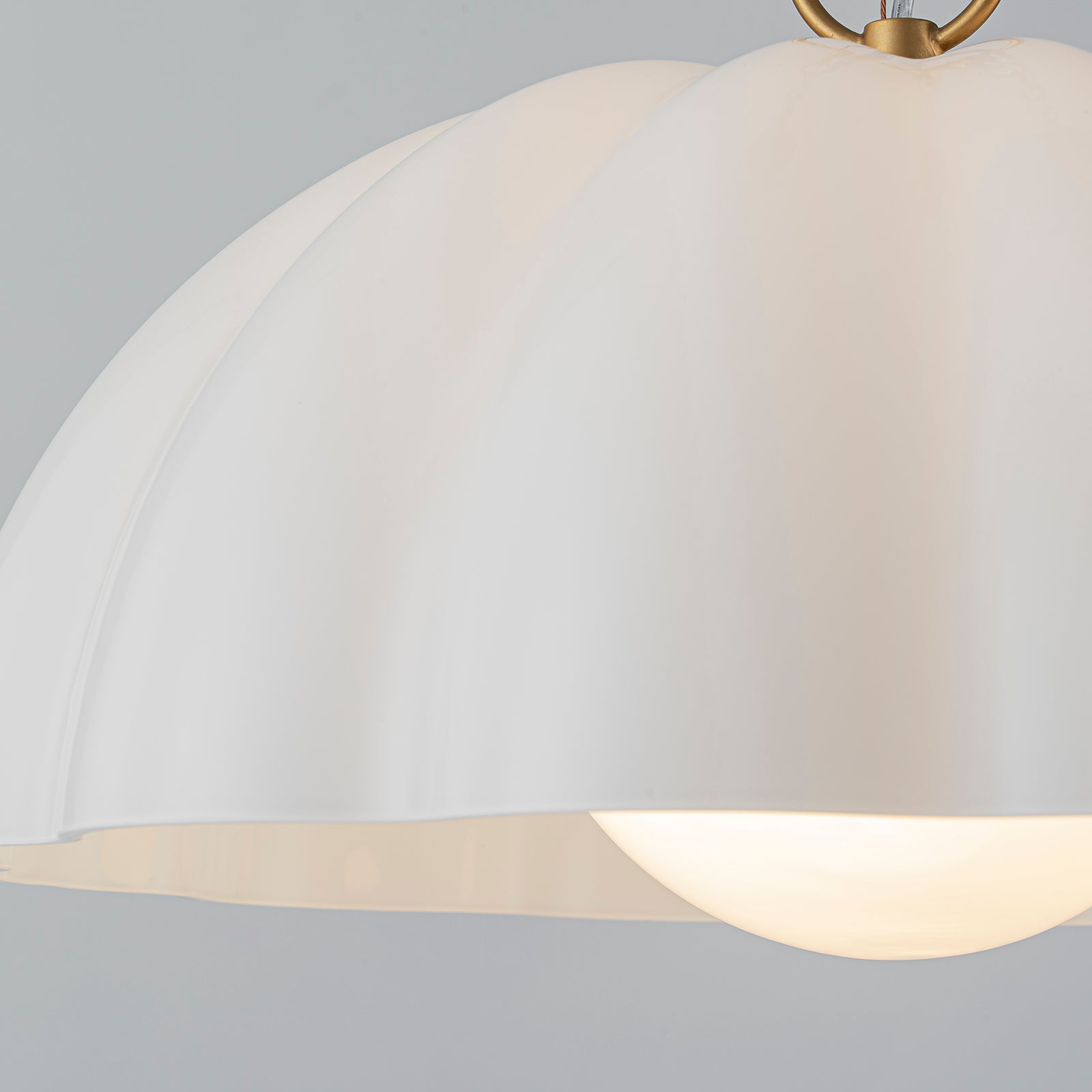 Glowlings 1-Light Modern 16"Wide Opal Glass Dome Pendant Light Island Light