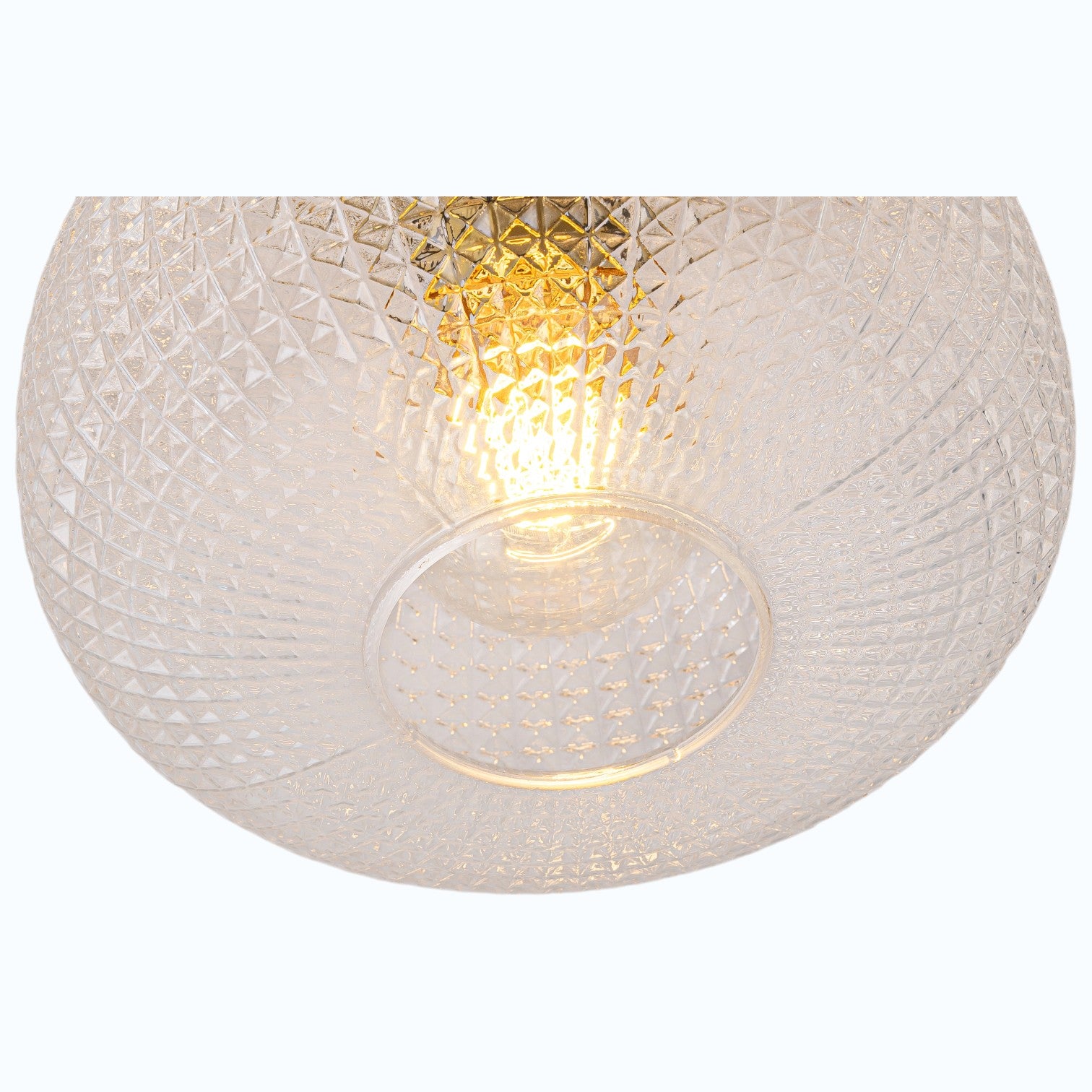 Glowlings 1-Light Modern Prismatic Clear Glass Globe Small Semi Flush Mount