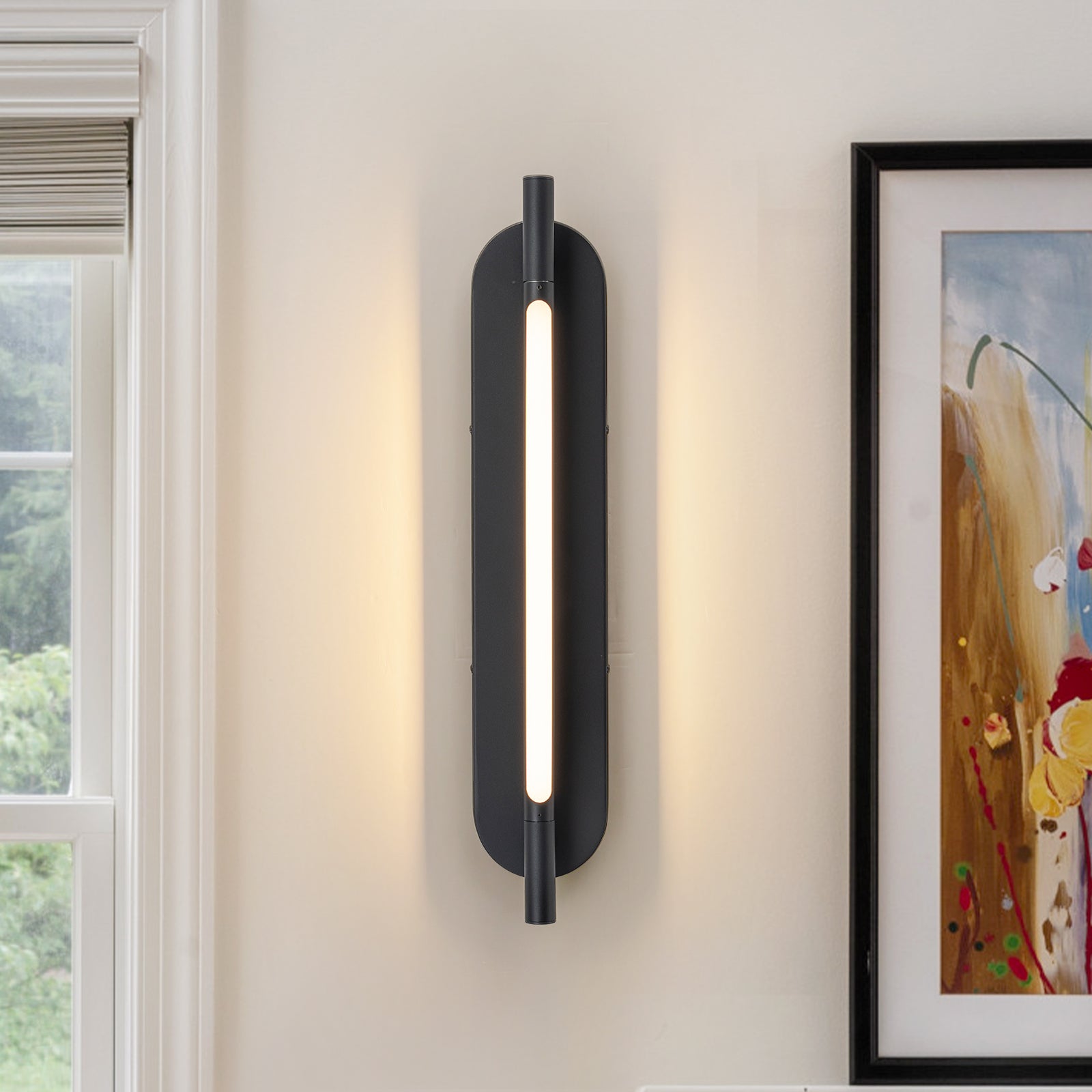 Glowlings 1-Light Modern 350° Rotatable 3000K Matte Black LED Wall Sconce