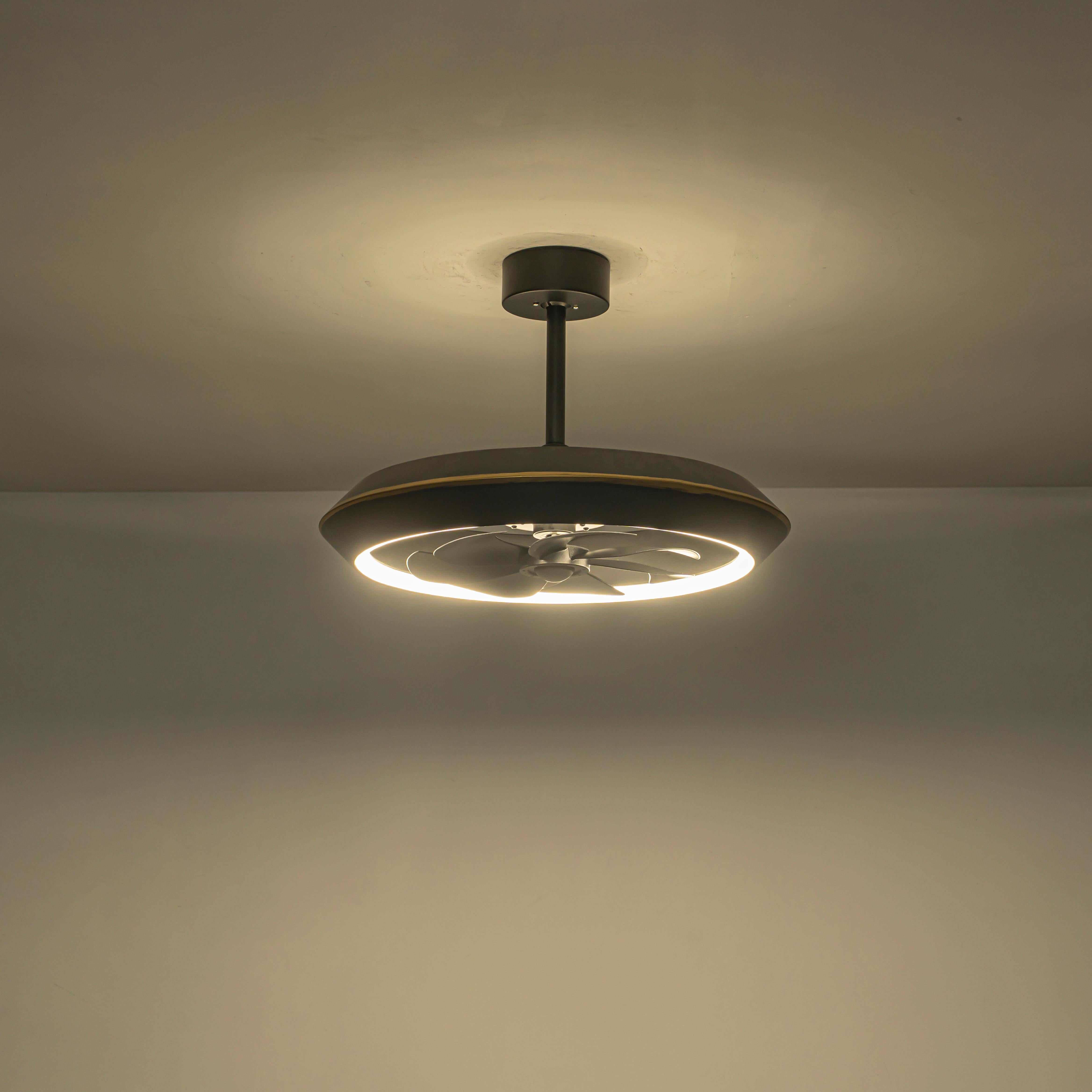 Glowlings 1-Light Modern Stepless Dimming Ring LED Ceiling Fan with Light Remote Control