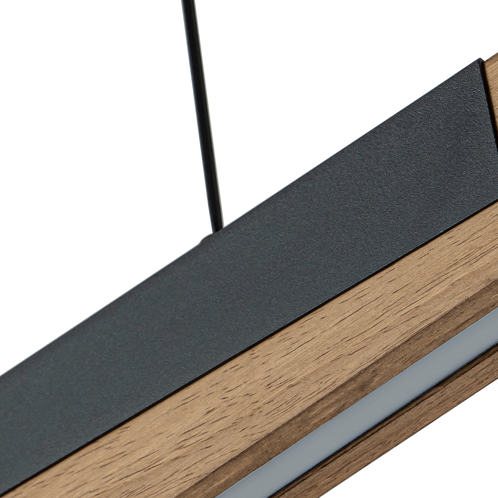 Glowlings 1-Light 49"Wide Modern Tilted Pine Linear LED Wooden Pendant Light Island Light