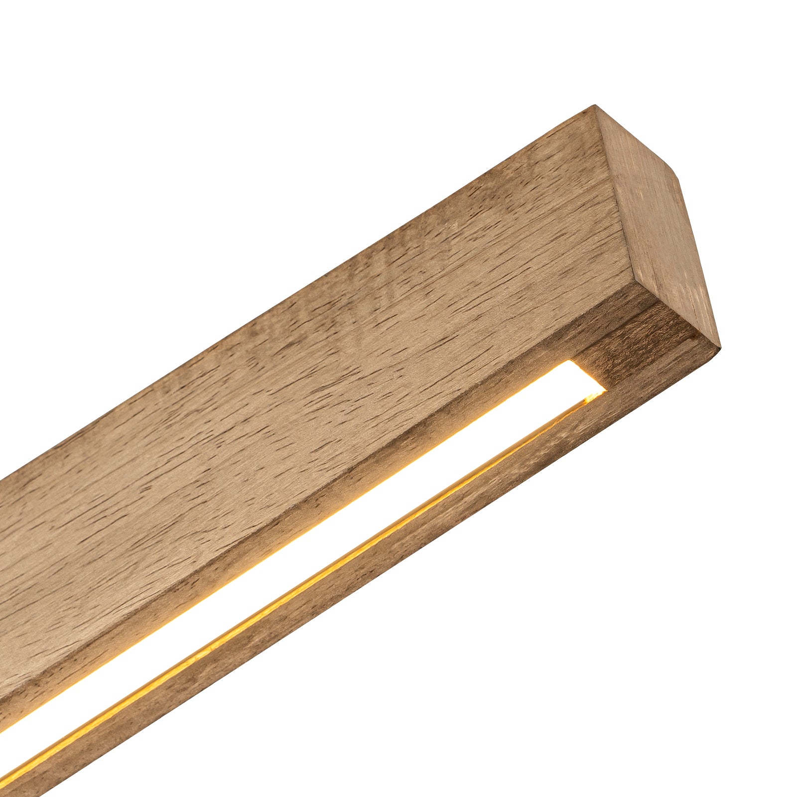 Glowlings 1-Light 49"Wide Modern Tilted Pine Linear LED Wooden Pendant Light Island Light