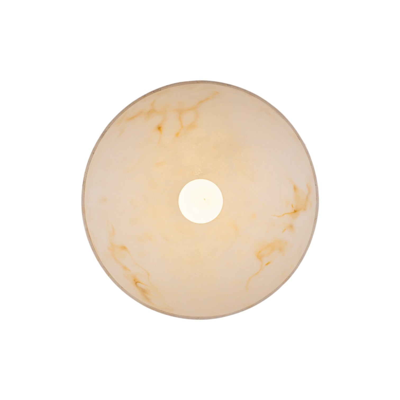 Glowlings 1-Light Modern White Faux Alabaster Marble Bowl Hanging Dome Pendant Light Island Light