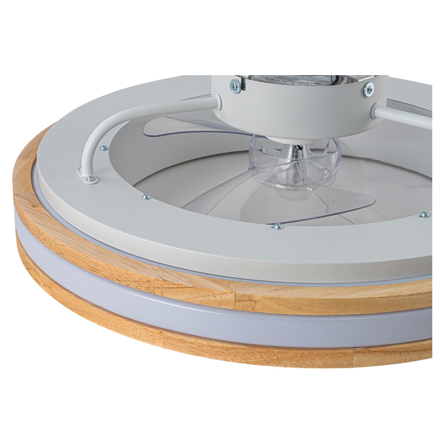 Glowlings 1-Light Natural Wood Grain Low Profile LED Ceiling Fan with Light Fandelier with Remote