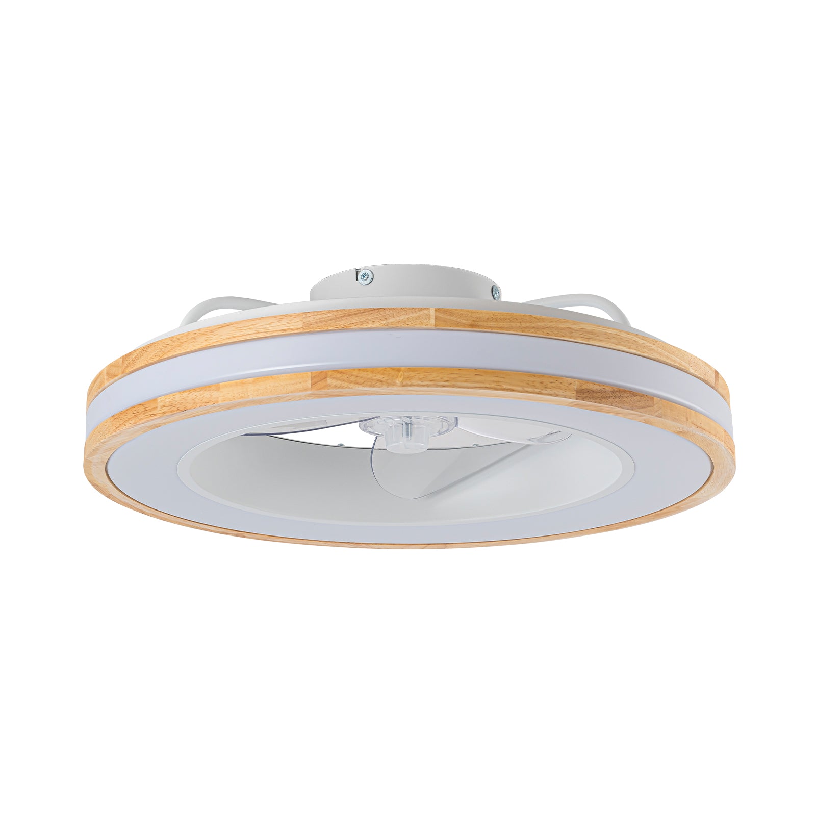 Glowlings 1-Light Natural Wood Grain Low Profile LED Ceiling Fan with Light Fandelier with Remote