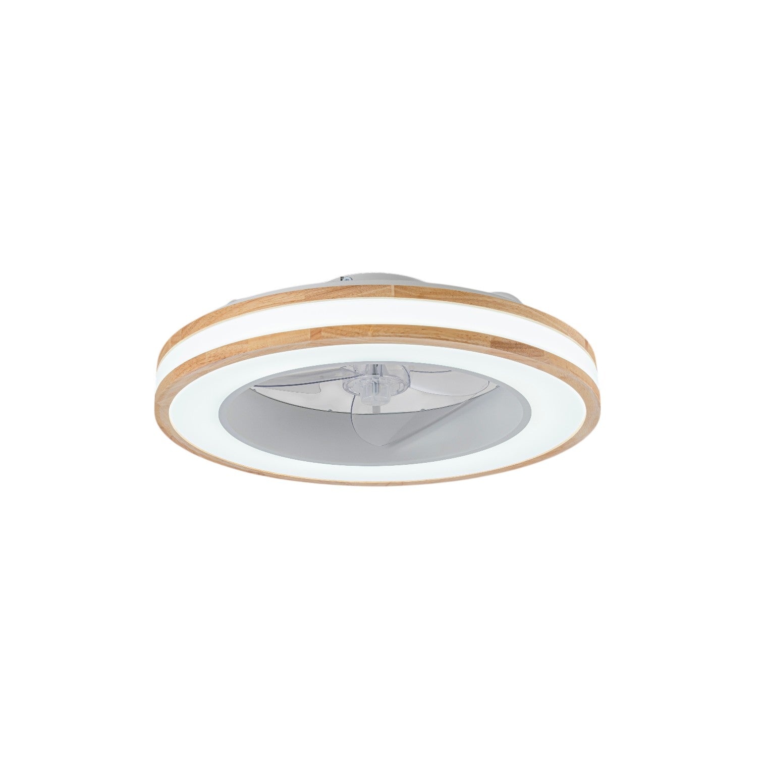 Glowlings 1-Light Natural Wood Grain Low Profile LED Ceiling Fan with Light Fandelier with Remote