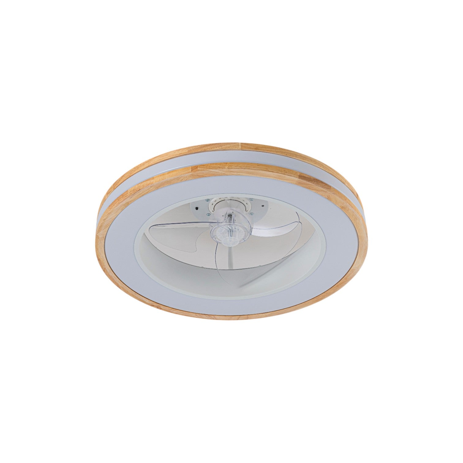 Glowlings 1-Light Natural Wood Grain Low Profile LED Ceiling Fan with Light Fandelier with Remote