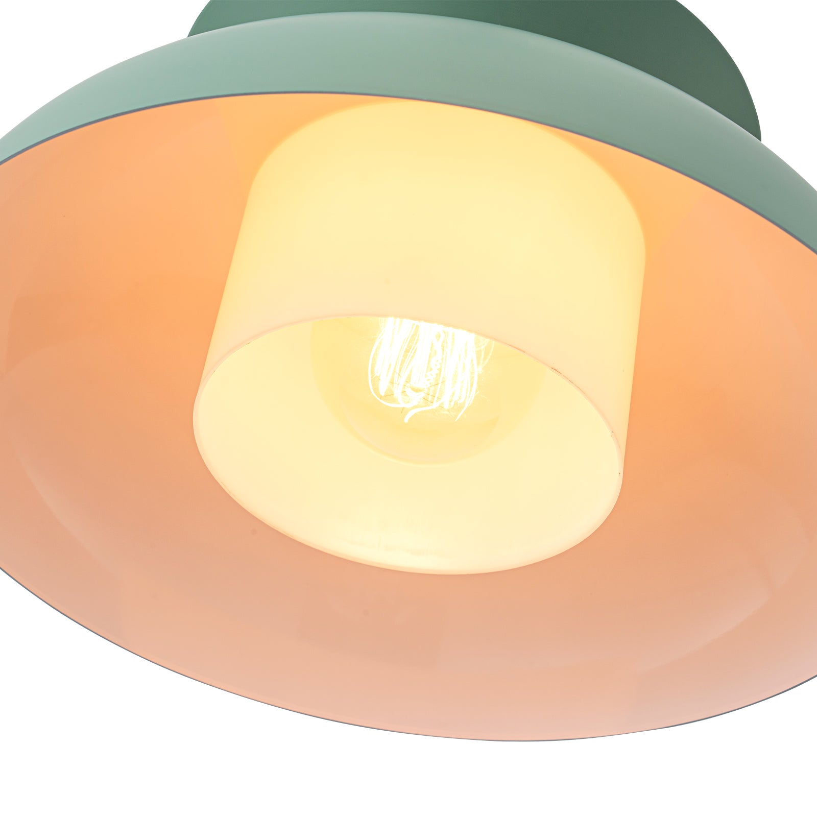 Glowlings 1-Light Nordic Industrial 14"Wide Macaron Green Dome Pendant Light