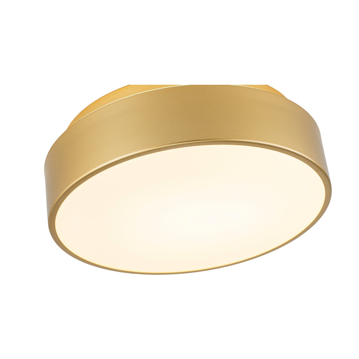 Glowlings 1-Light Modern 11"Wide Black/Warm Satin Gold Round Opal Glass LED Flush Mount with 5-CCT Selectable Switch