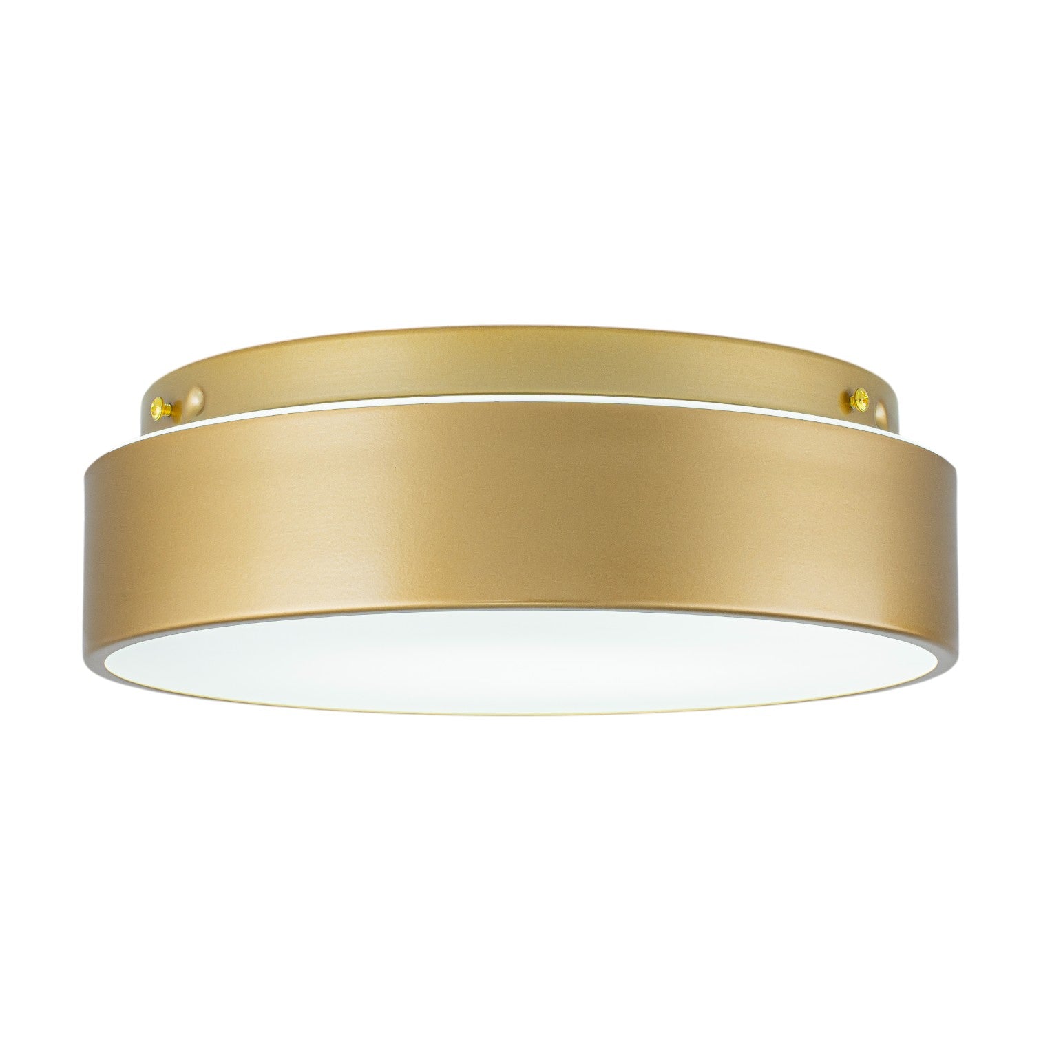 Glowlings 1-Light Modern 11"Wide Black/Warm Satin Gold Round Opal Glass LED Flush Mount with 5-CCT Selectable Switch