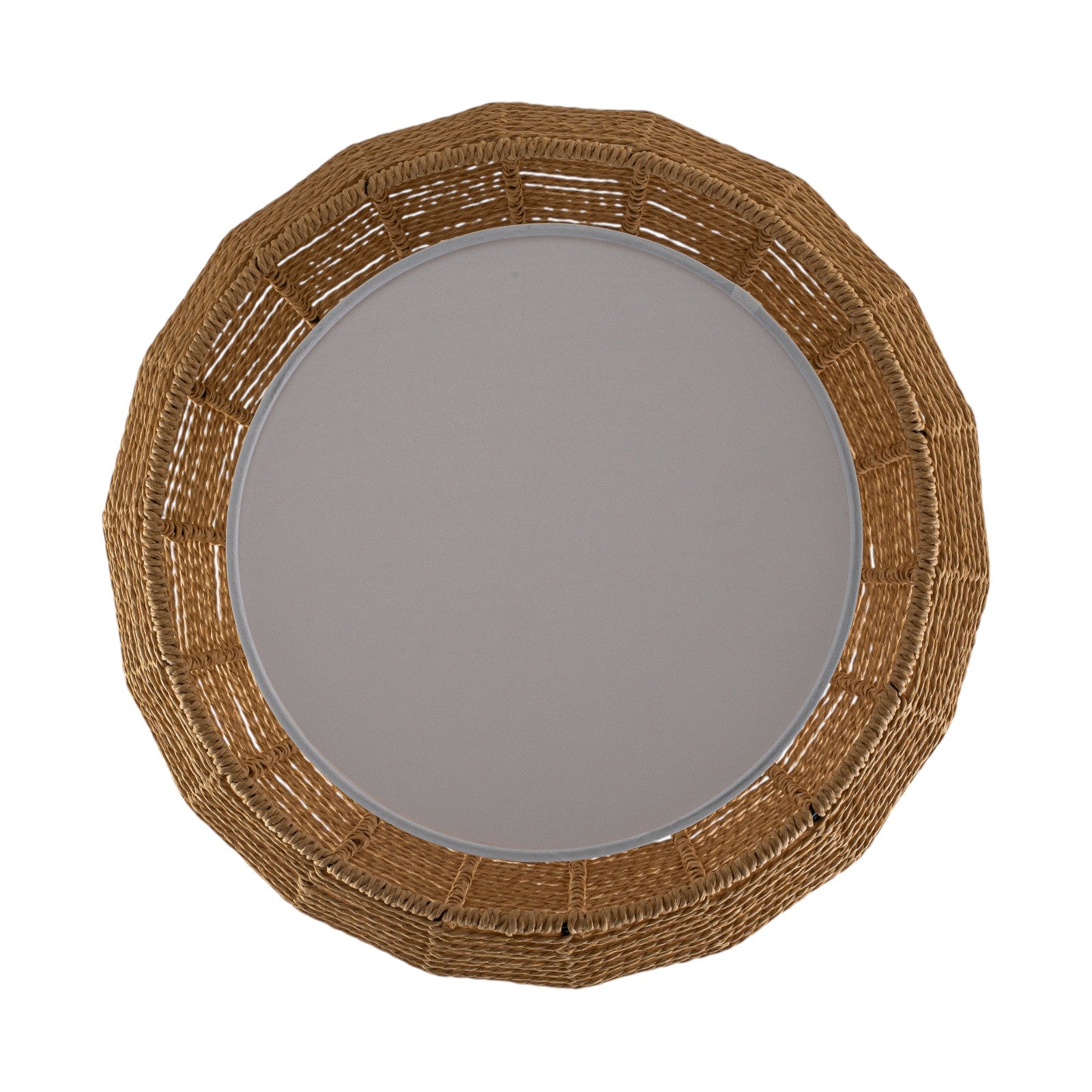 Glowlings 1-Light 16"Wide Rustic Natural Rattan Rope White Fabric Flush Mount