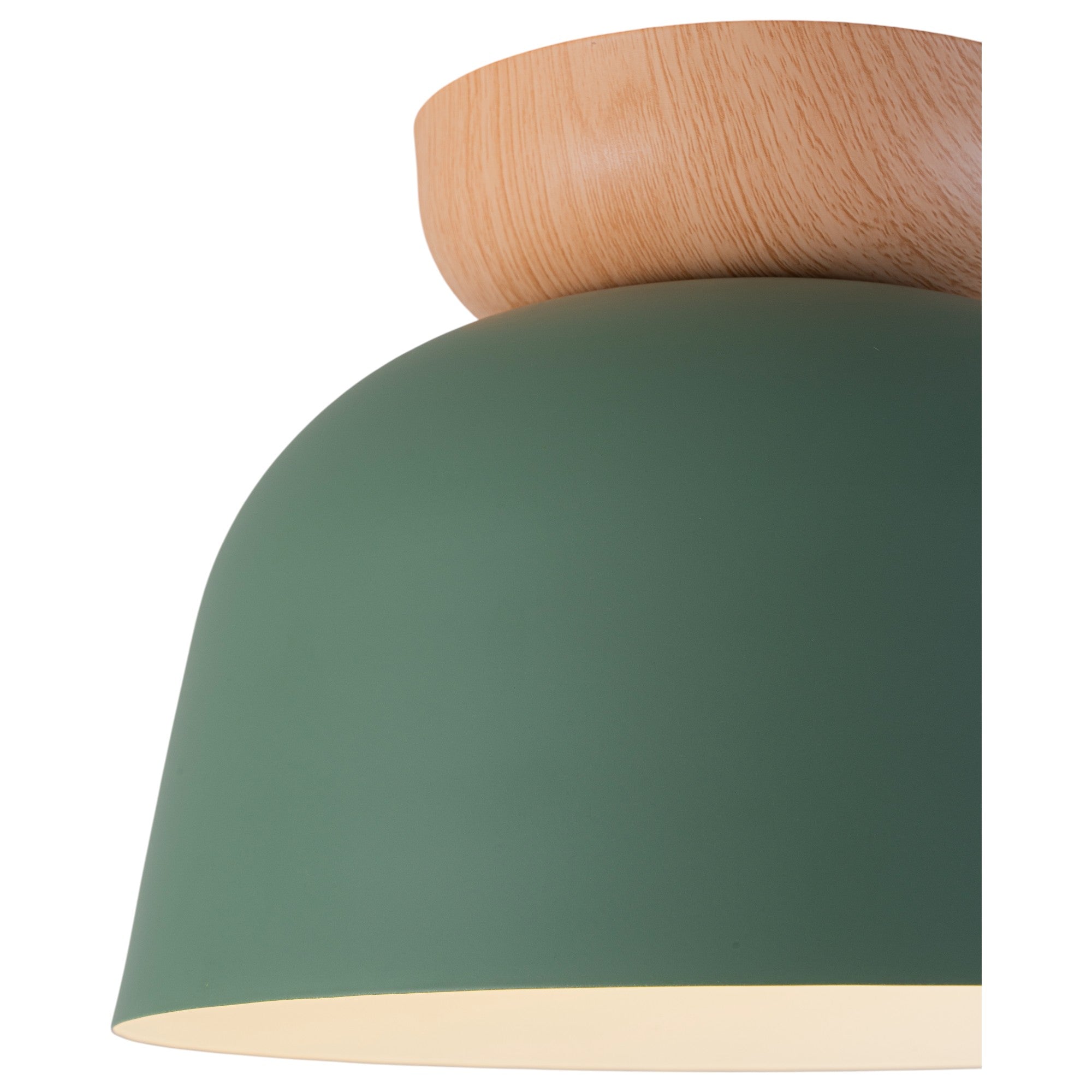 Glowlings 1-Light Modern 11"Wide Blue/Green Small Dome Wood Flush Mount Celiling Light