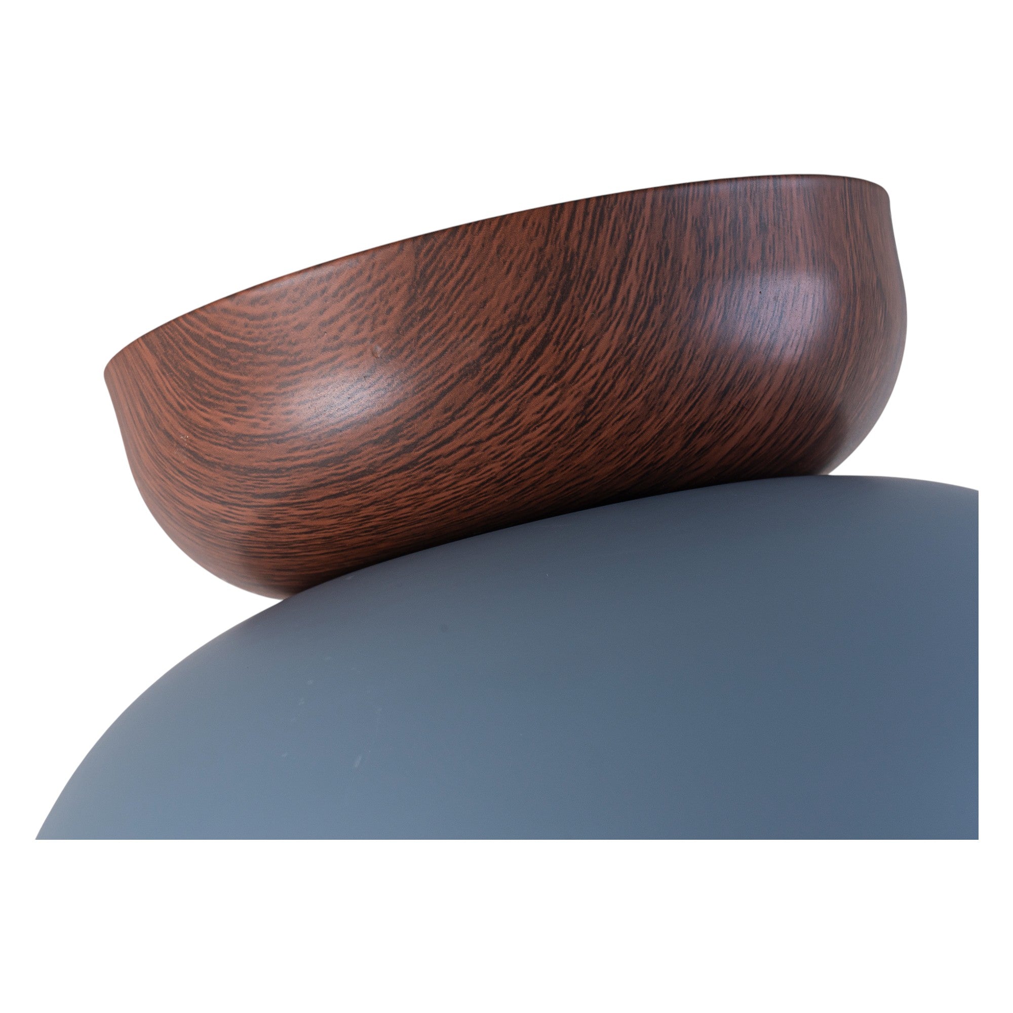 Glowlings 1-Light Modern 11"Wide Blue/Green Small Dome Wood Flush Mount Celiling Light