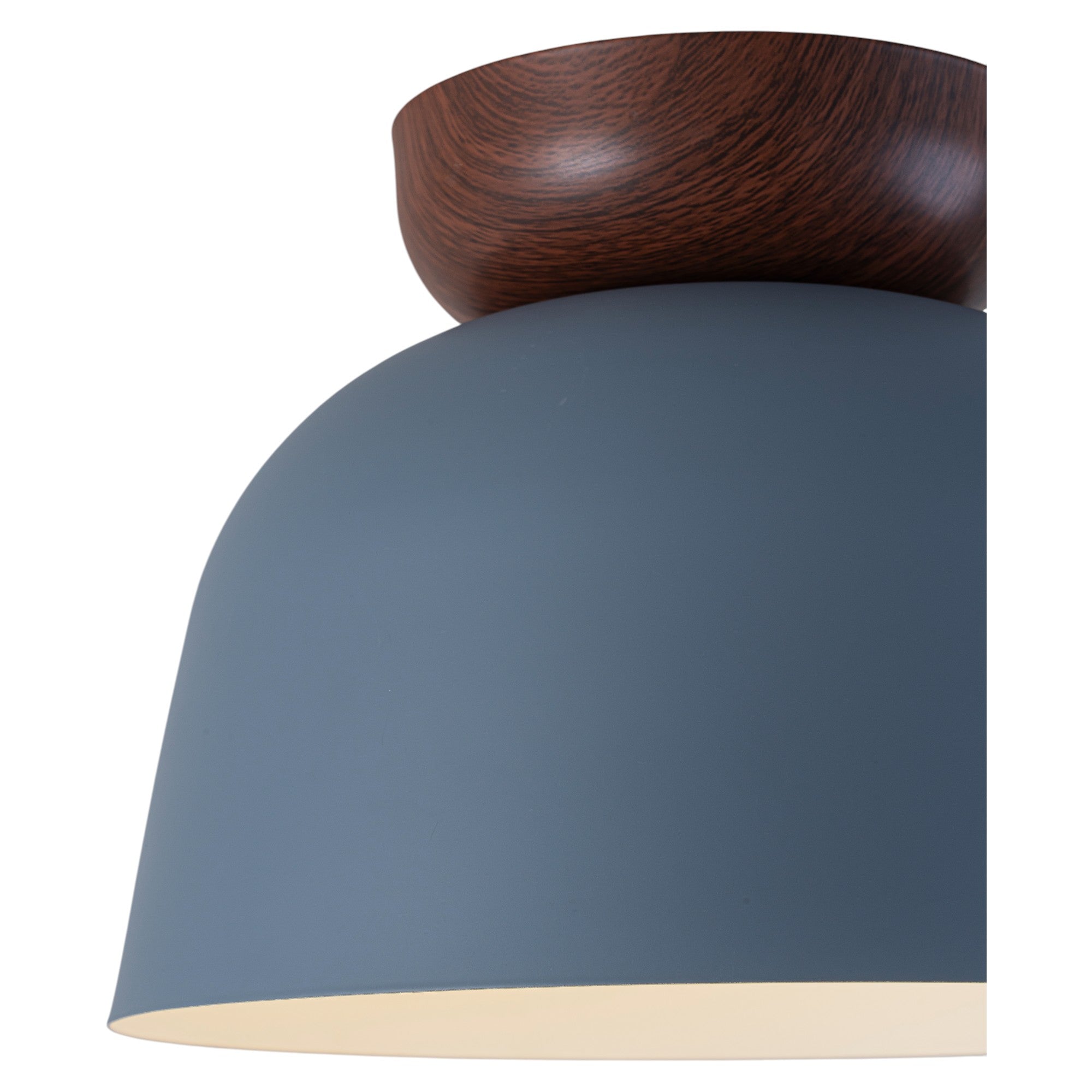Glowlings 1-Light Modern 11"Wide Blue/Green Small Dome Wood Flush Mount Celiling Light