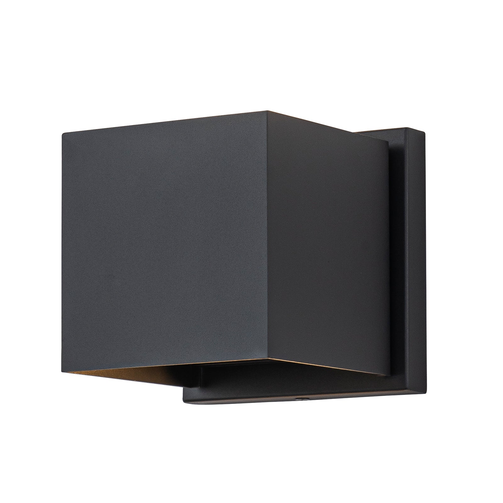 Glowlings 1-Light Small Square Rotatable Matte Black Outdoor Wall Sconce