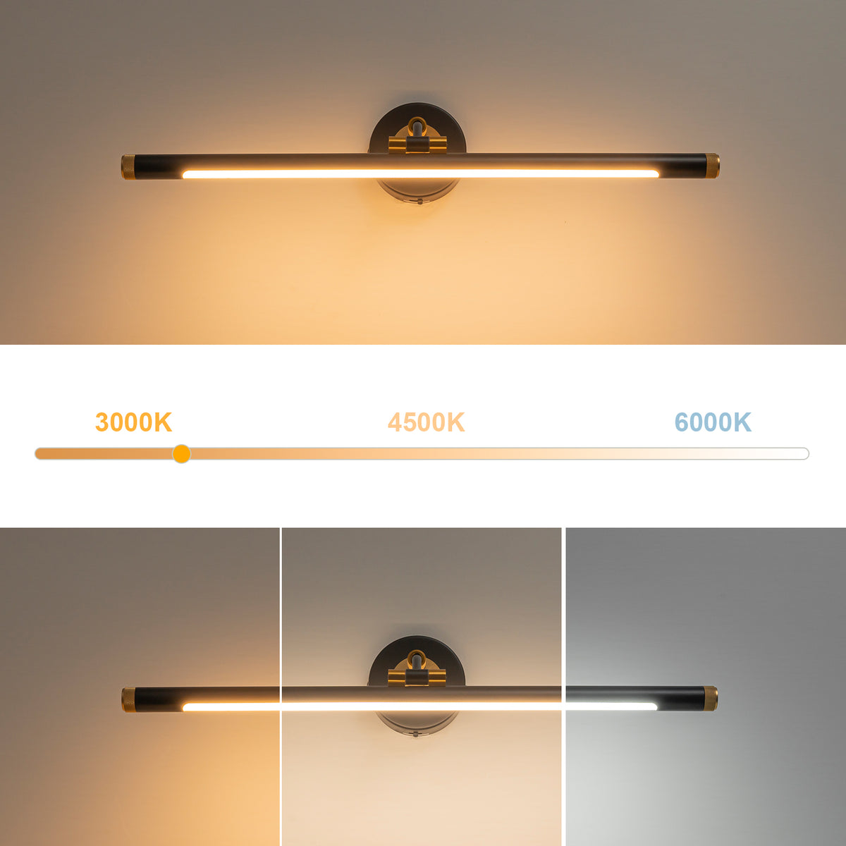 Glowlings 1-Light Vintage 24"Wide 3000/4500/6000K LED Picture Light with 3-CCT Selectable Switch