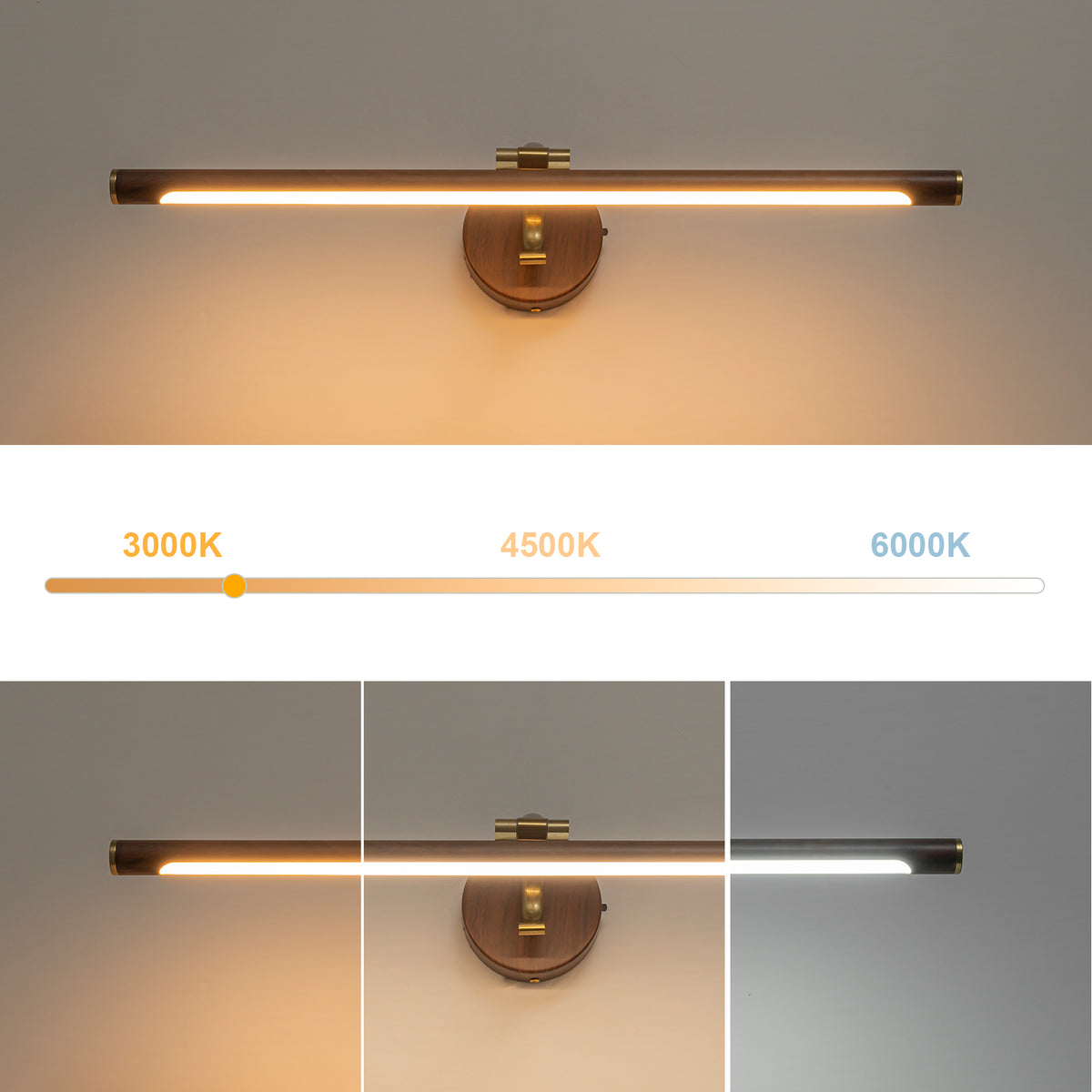 Glowlings 1-Light Vintage 24"Wide 3000/4500/6000K LED Picture Light with 3-CCT Selectable Switch