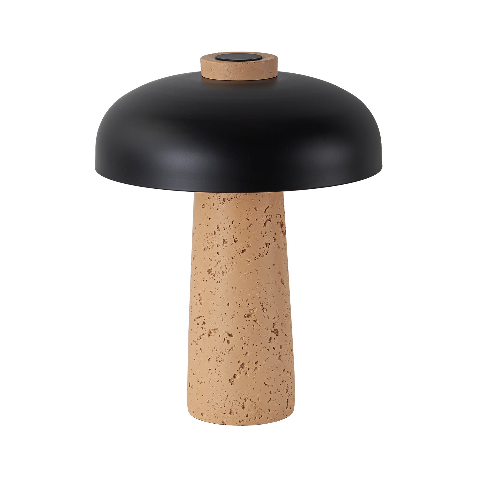Glowlings 2-Light Black Natural Mushroom Stone Small Side Table Lamp