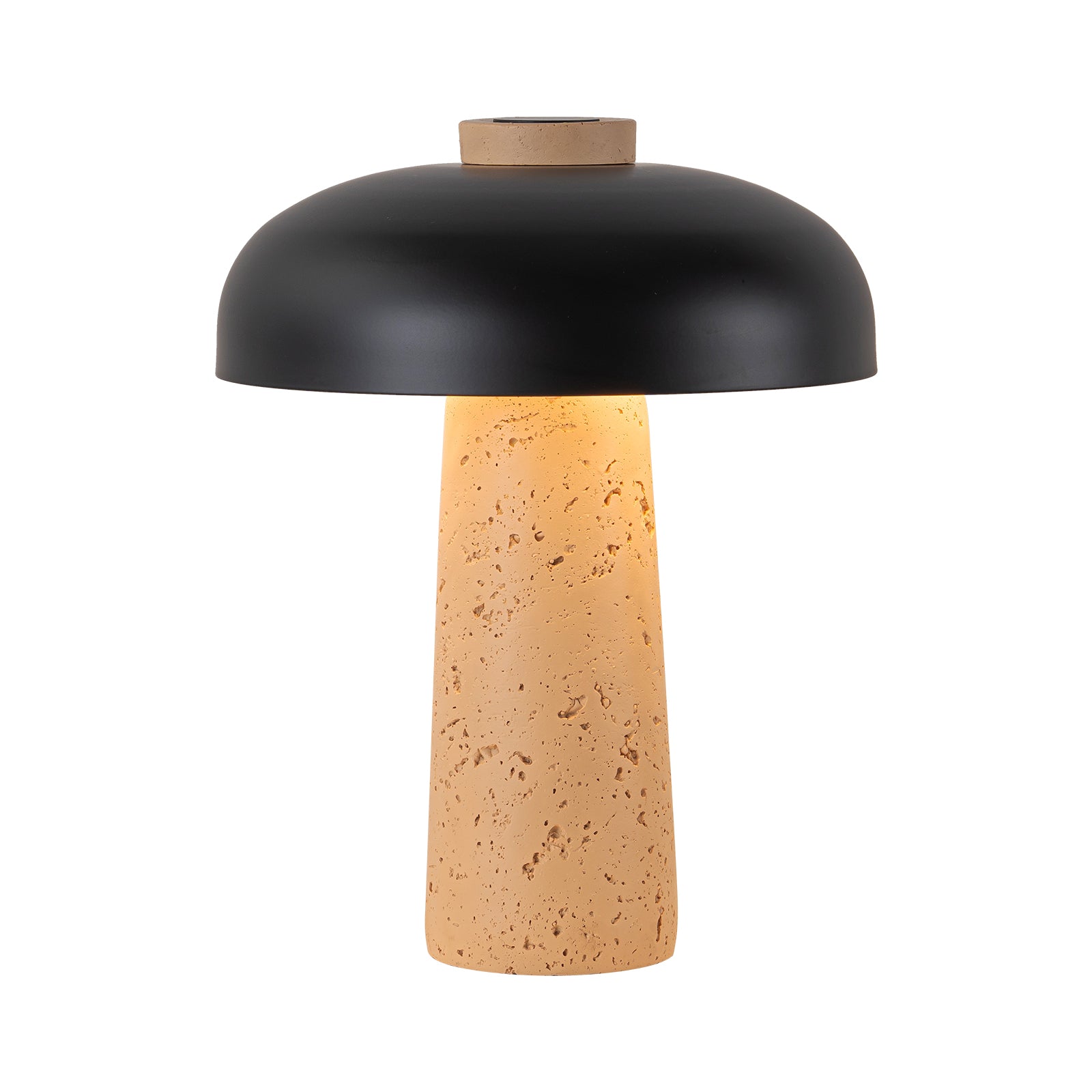 Glowlings 2-Light Black Natural Mushroom Stone Small Side Table Lamp