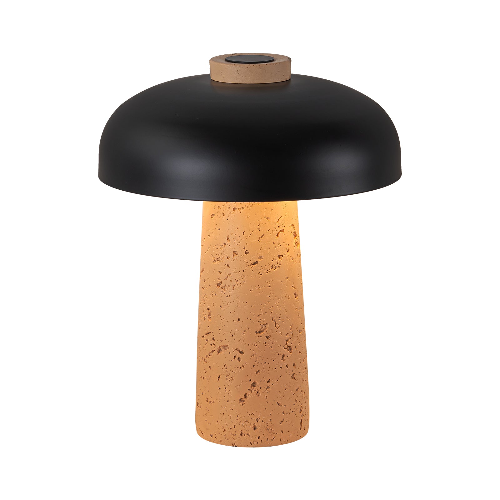 Glowlings 2-Light Black Natural Mushroom Stone Small Side Table Lamp