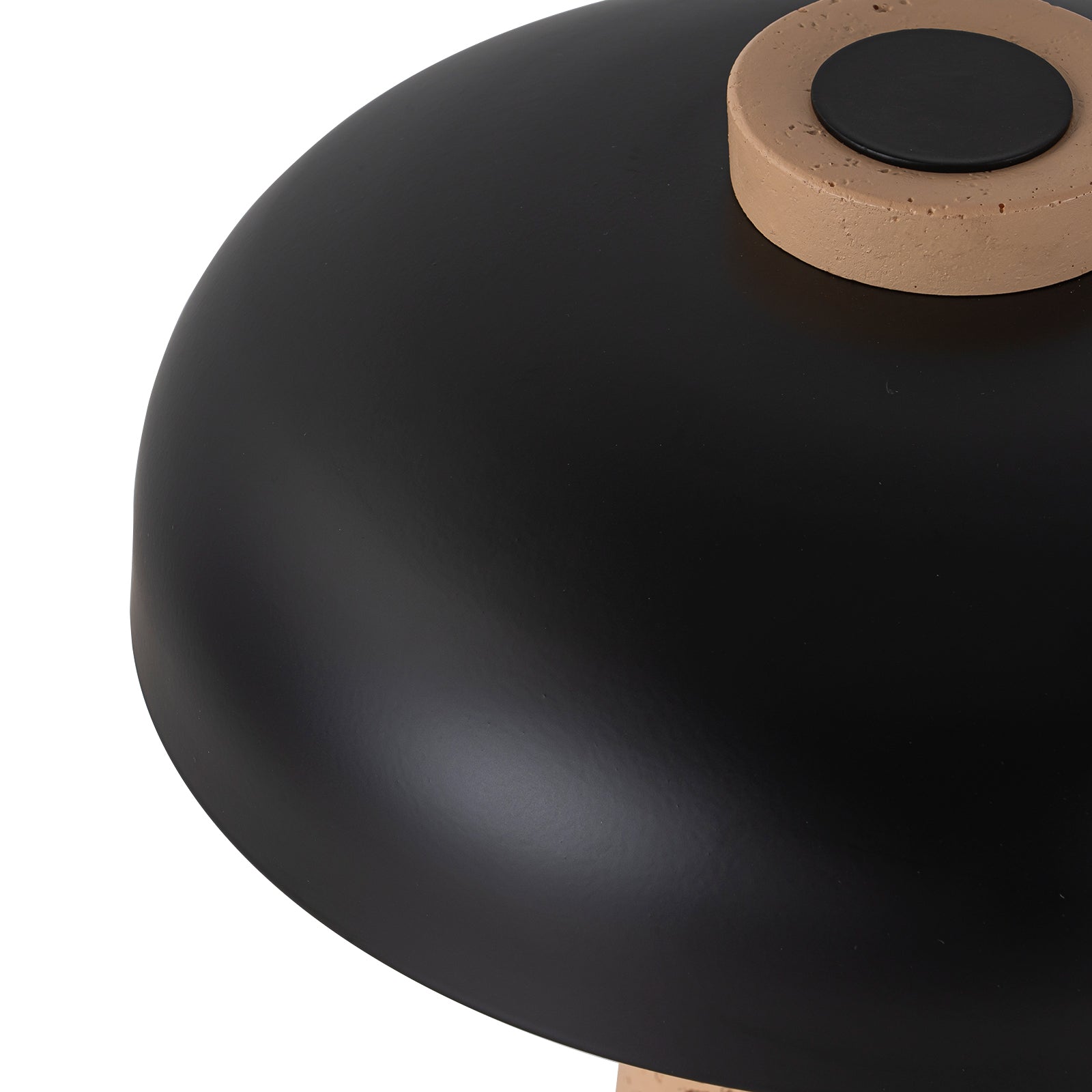 Glowlings 2-Light Black Natural Mushroom Stone Small Side Table Lamp