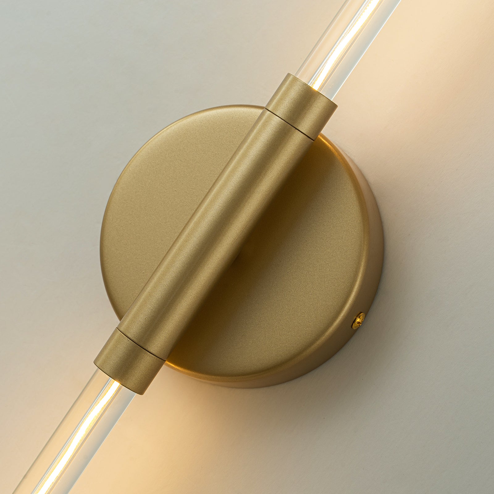 Glowlings 2-Light Brass Clear Glass LED Bathroom Vanity Light Wall Sconce