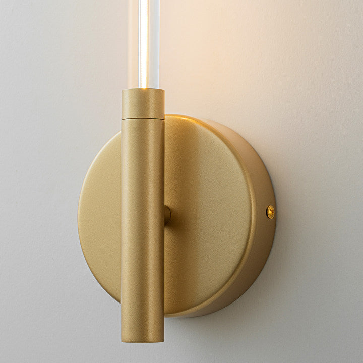 Glowlings 2-Light Brass Clear Glass LED Bathroom Vanity Light Wall Sconce