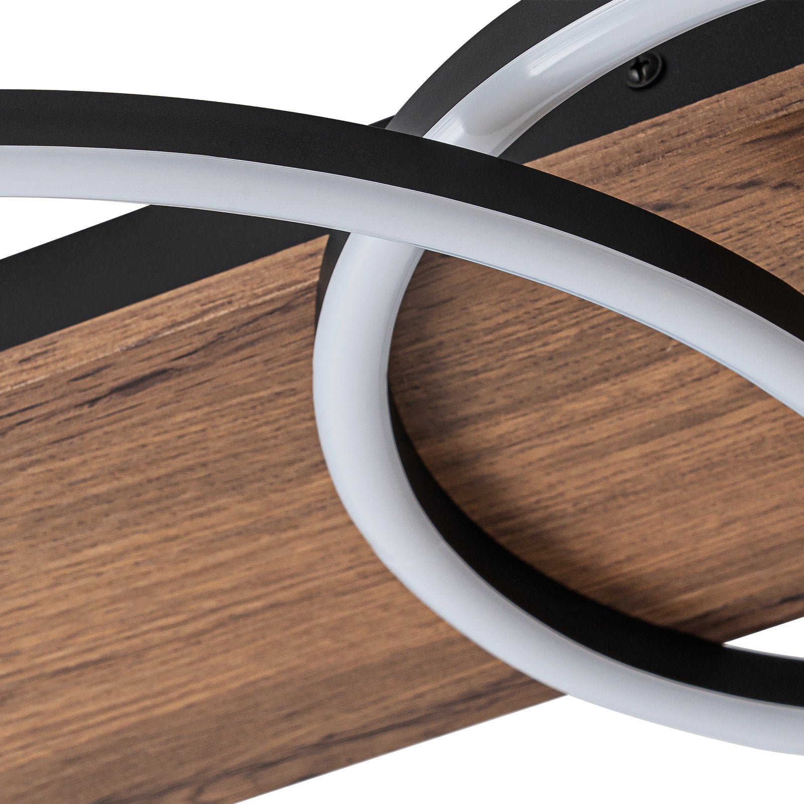 Glowlings 2-Light Farmhouse 24"Wide Round LED Circle Linear Wood Flush Mount Ceiling Light