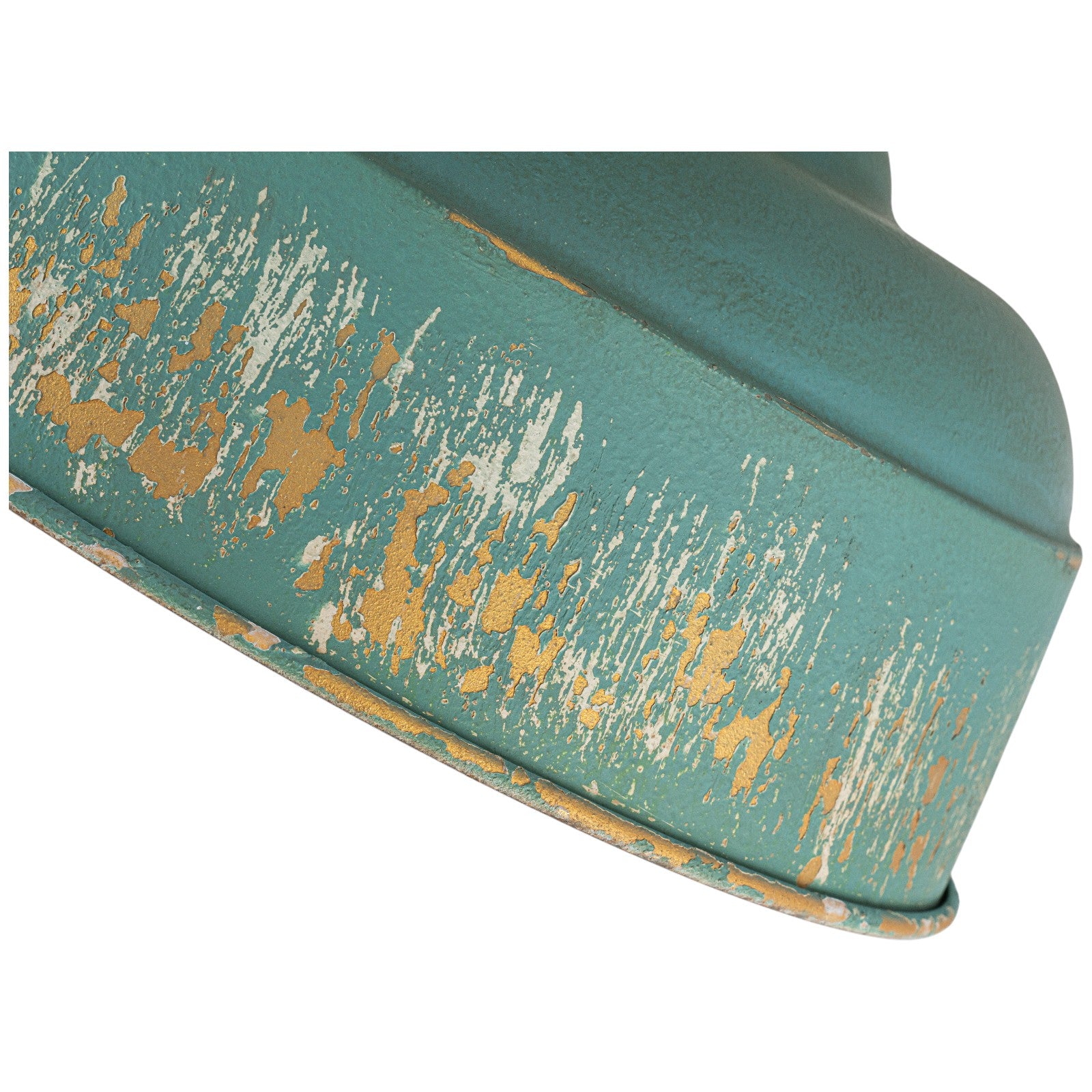 Glowlings 2-Light Industrial 14"Wide Black/Blue Antique Gold Distressing Dome Flush Mount