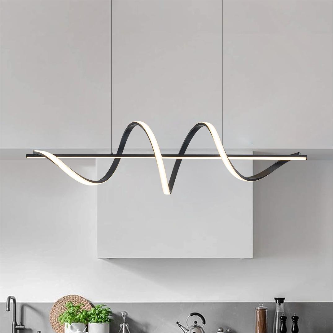 Glowlings 2-Light 39‘’Wide Modern Wave Spiral LED Linear Pendant Light