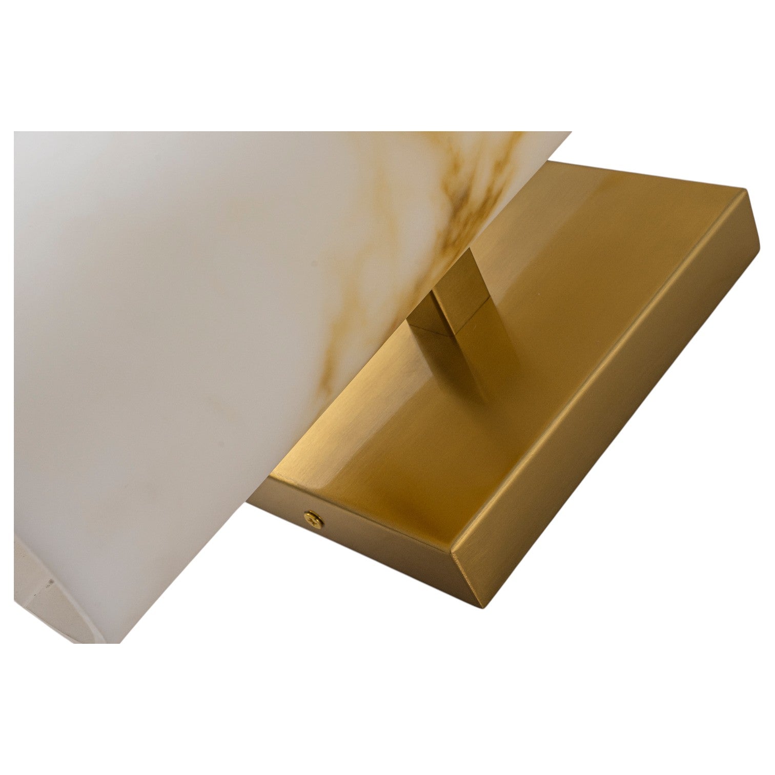 Glowlings 2-Light Luxury Brushed Brass Faux Alabaster Marble Cylinder Wall Sconce
