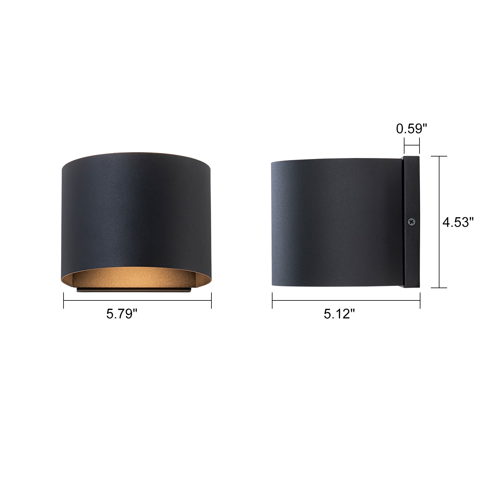 Glowlings 2-Light Modern 5"High Matte Black IP54 Cylinder Small LED Outdoor Wall Sconce