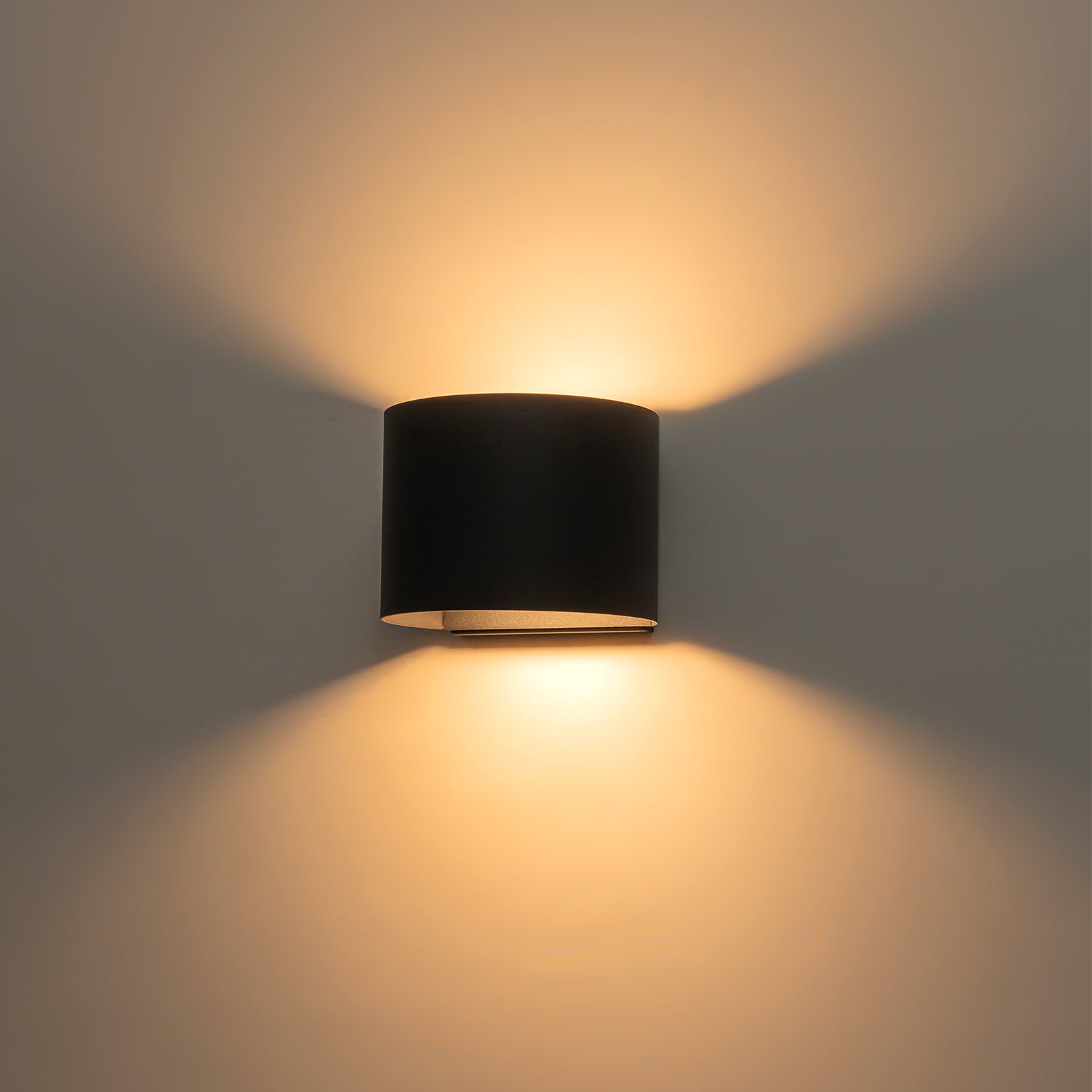 Glowlings 2-Light Modern 5"High Matte Black IP54 Cylinder Small LED Outdoor Wall Sconce