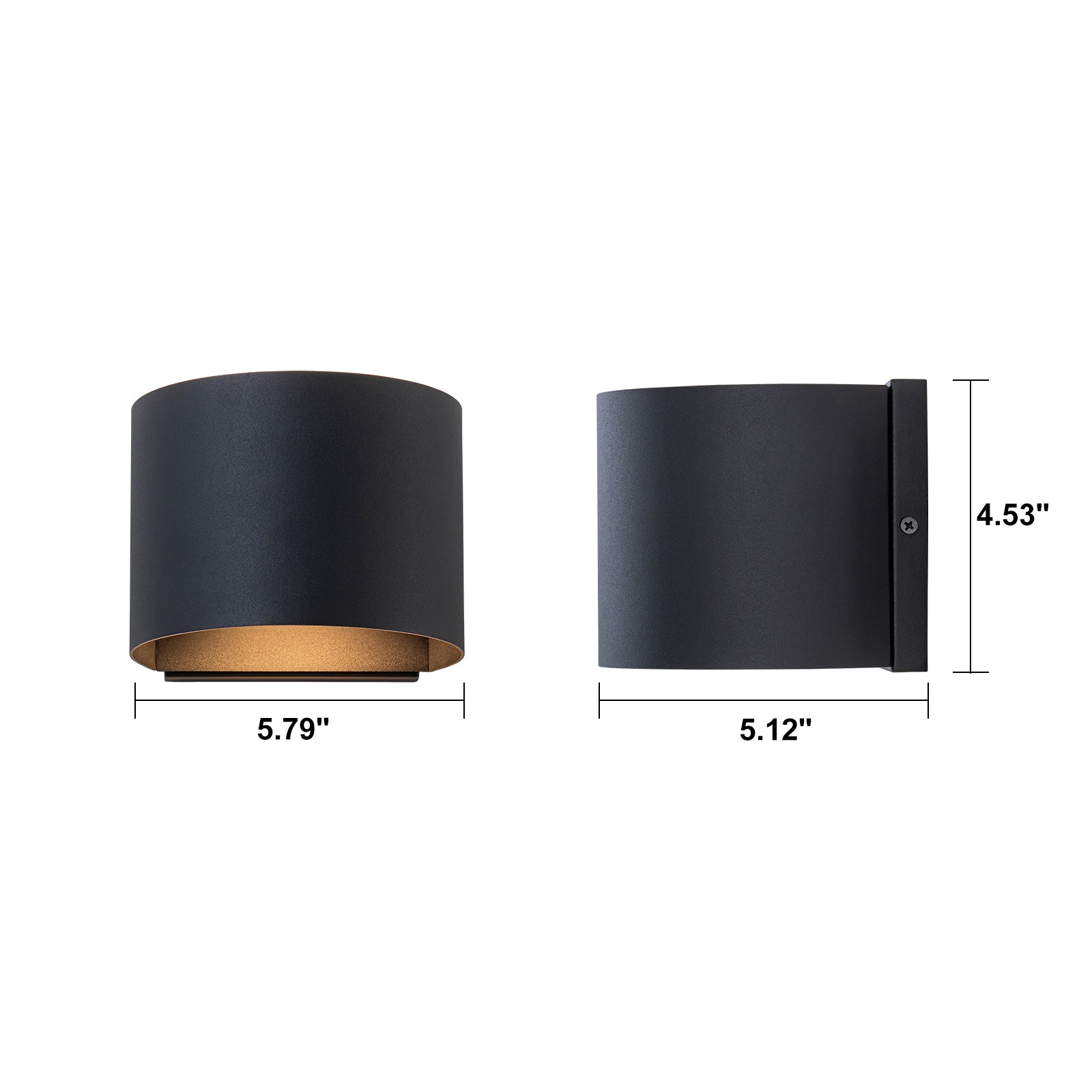 Glowlings 2-Light Modern 5"High Matte Black IP54 Cylinder Small LED Outdoor Wall Sconce