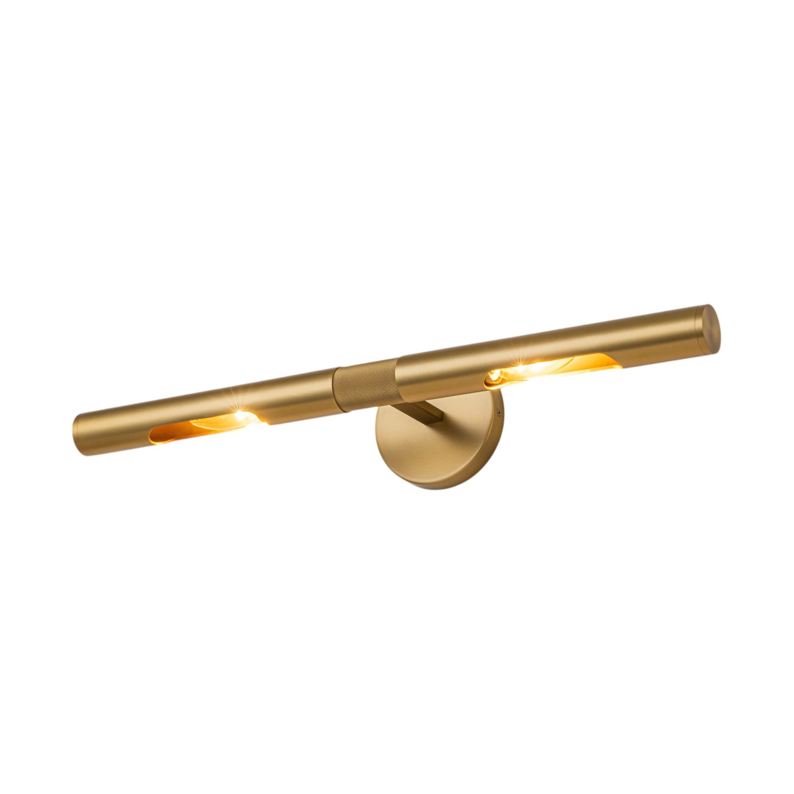 Glowlings 2-Light Modern 360° Rotated Brushed Brass Linear Wall Sconce Picture Light