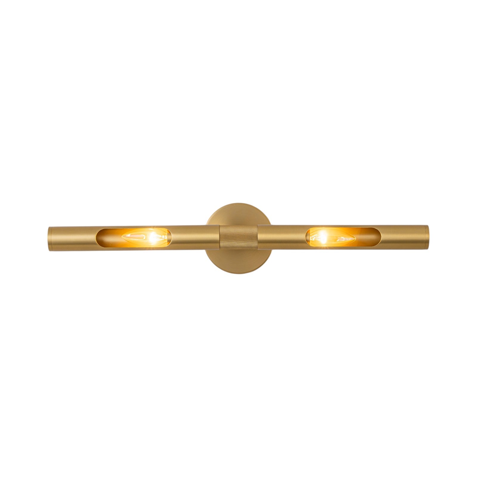Glowlings 2-Light Modern 360° Rotated Brushed Brass Linear Wall Sconce Picture Light