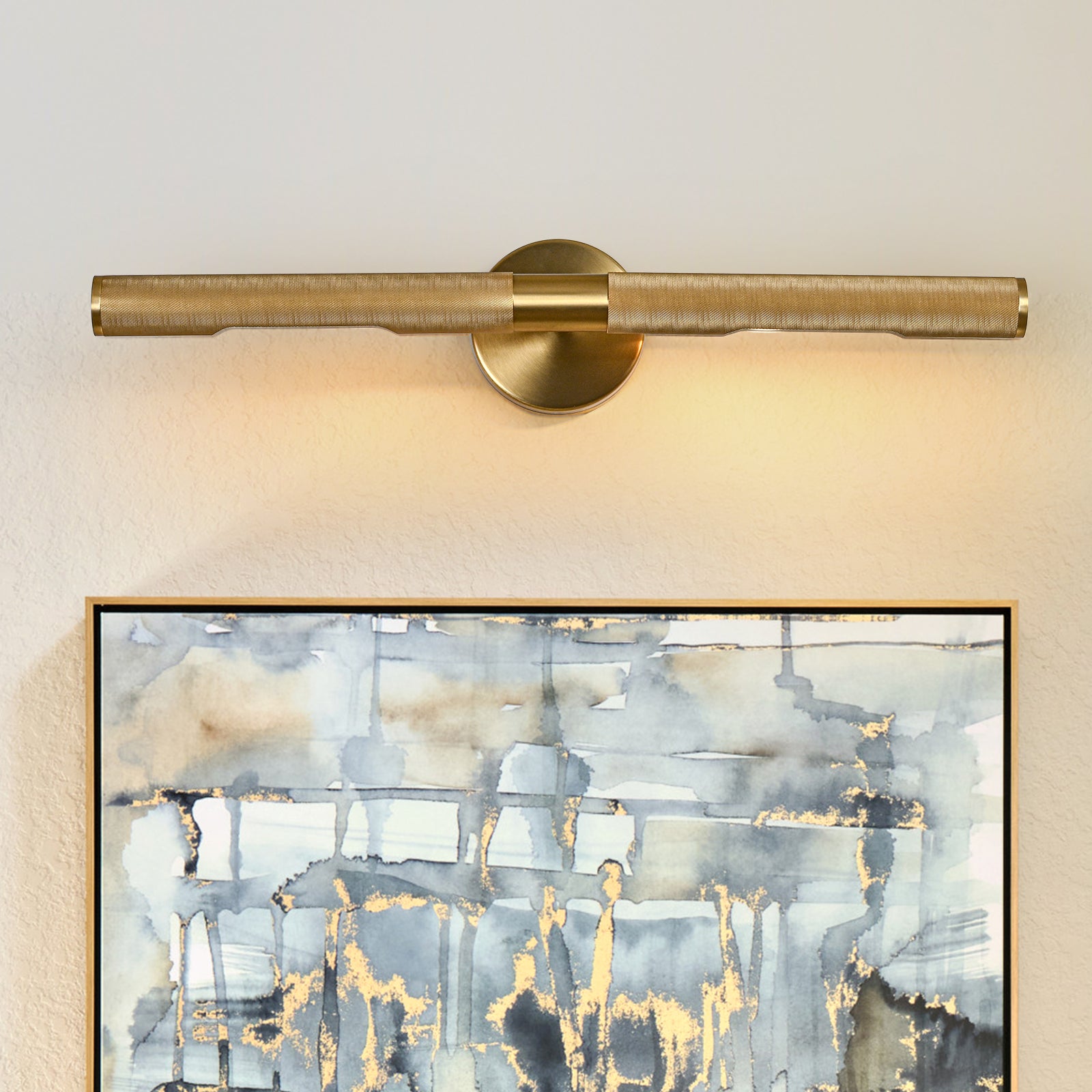 Glowlings 2-Light Modern 24"Wide Antique Burnished Brass Linear Picture Light Wall Sconce