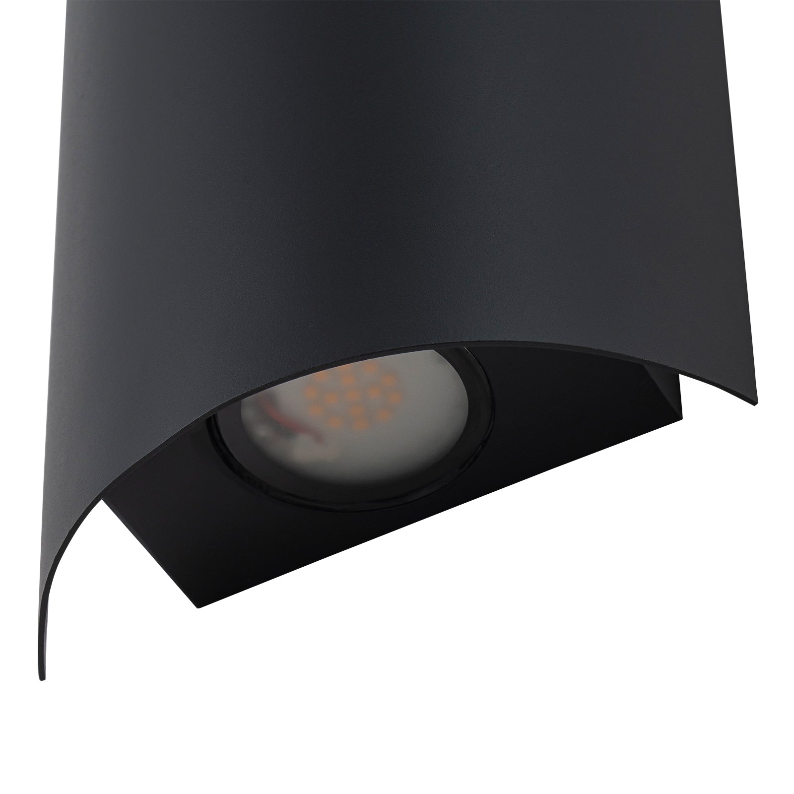 Glowlings 2-Light Modern 9"High Black Curved LED Outdoor Wall Sconce