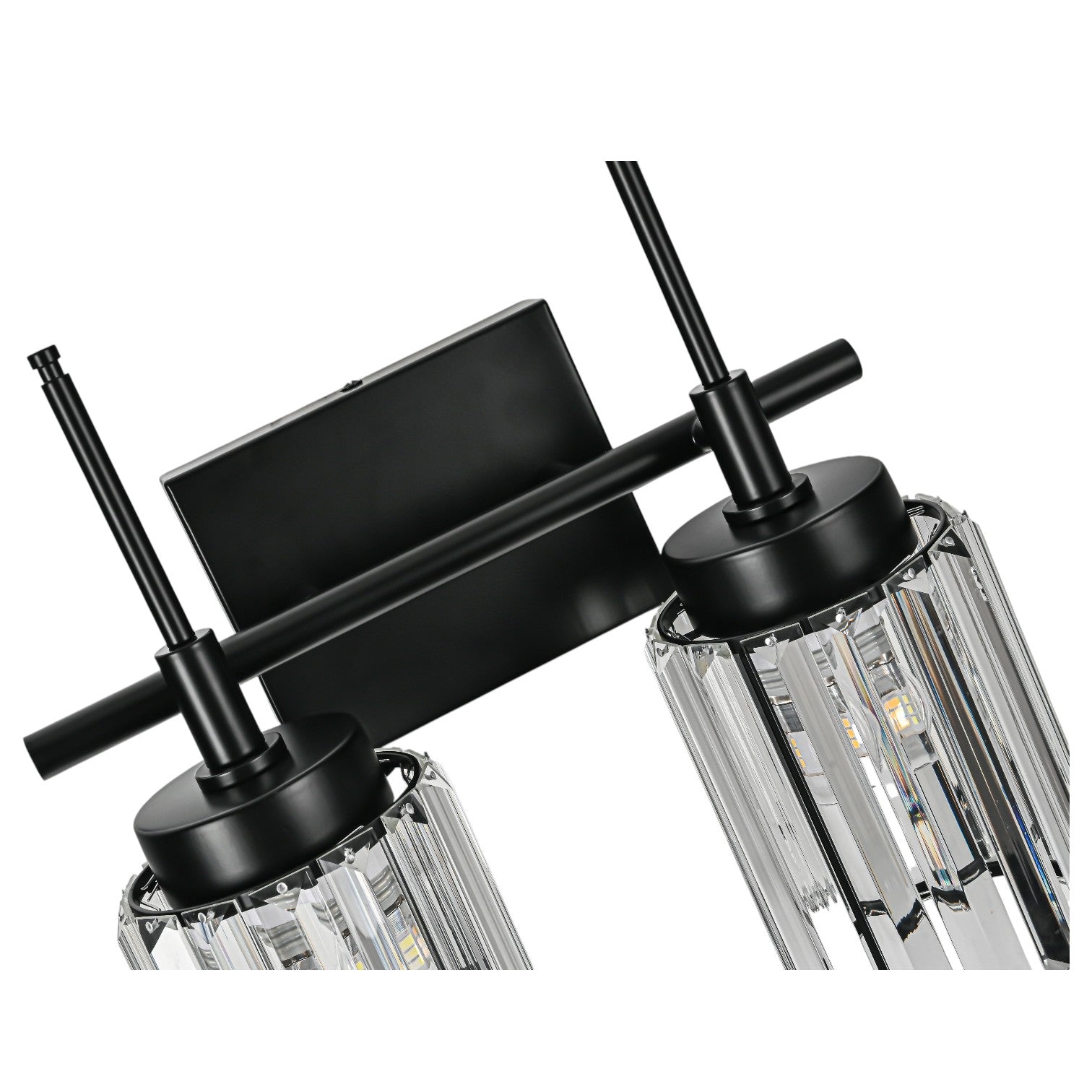 Glowlings 1/2/3/4/5-Light Modern Black/Gold Dimmable Round Crystal Bathroom Vanity Light